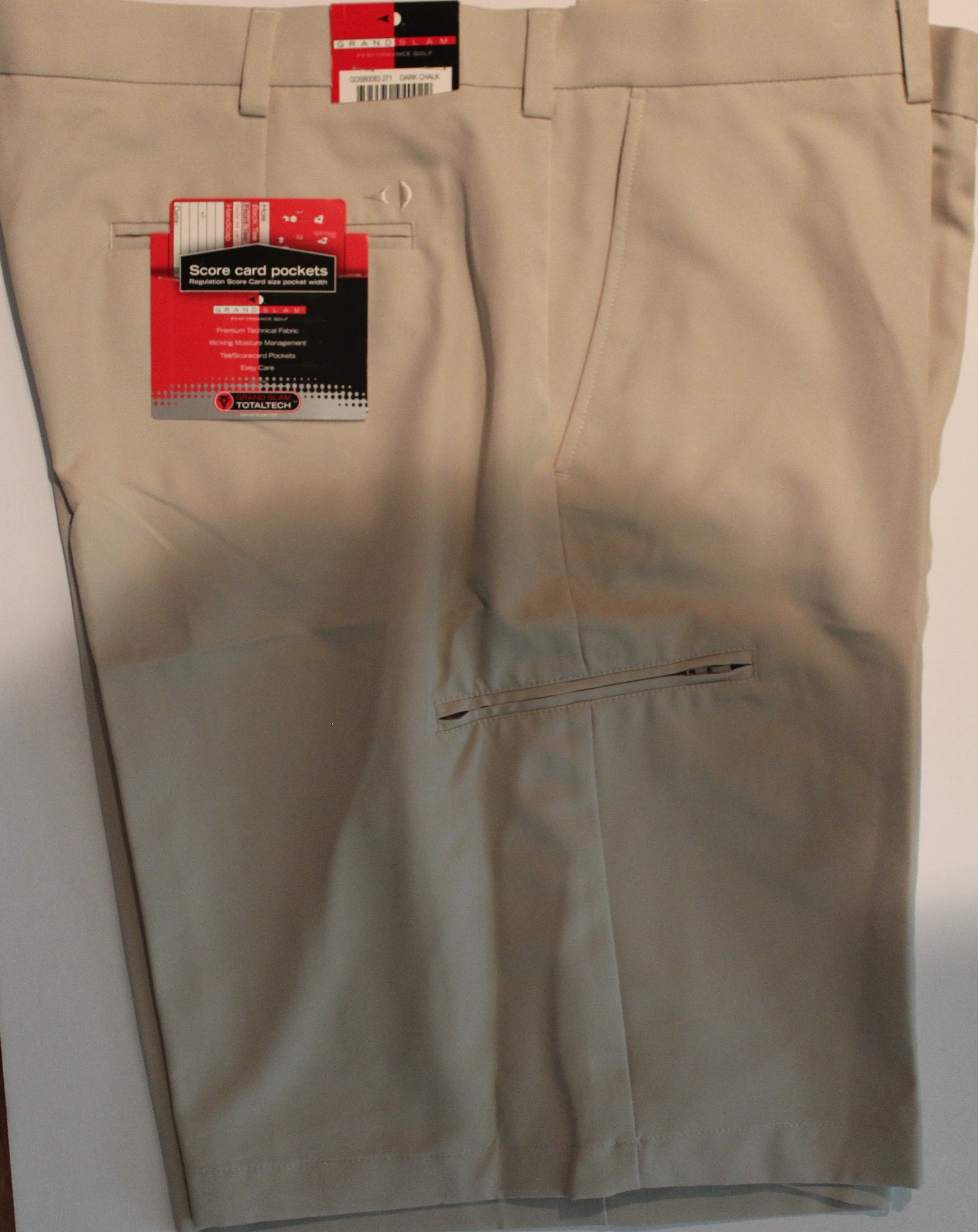 Men Golf Shorts "Grand Slam" Size 42 dark chalk POLY BLEND NWT