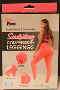 Women Sculpting Compression Leggings Size SMALL Pink NEW