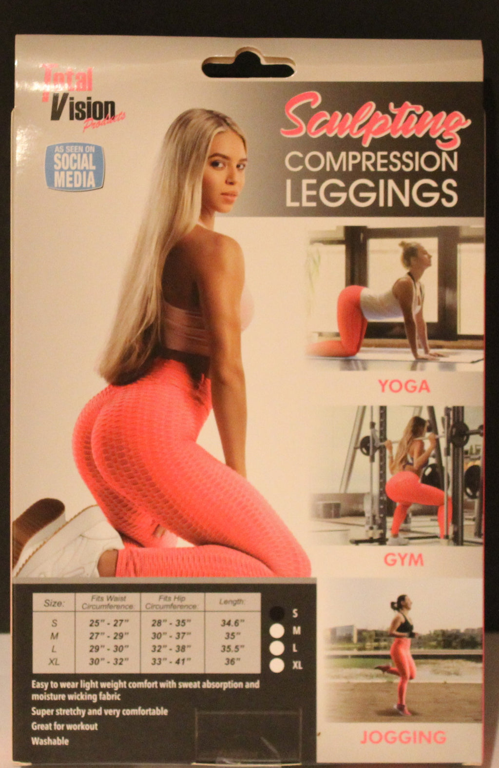 Women Sculpting Compression Leggings Size SMALL Pink NEW