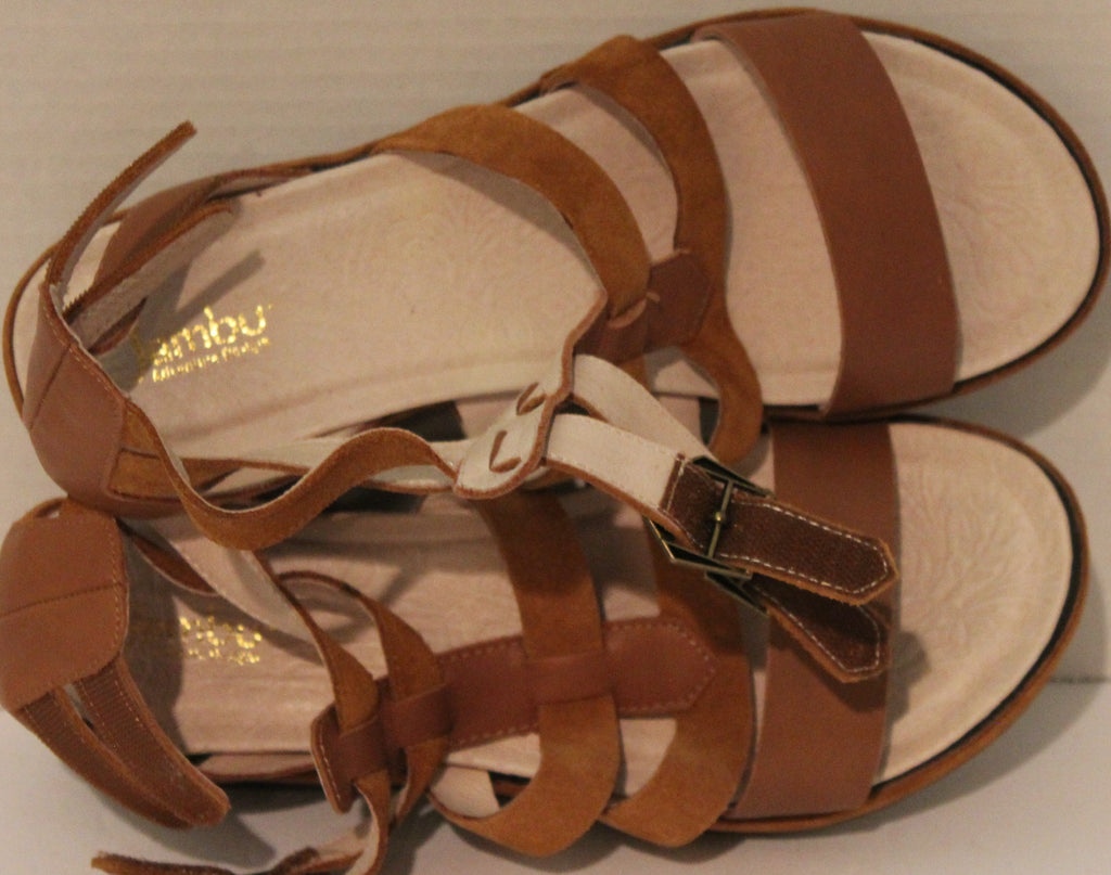 Women Shoes "JAMBU" Sandals Size 8M Brown Leather Upper NEW