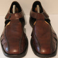 Men Shoes "BACHRACH" Sandals Size 9M Brown Leather ITALY