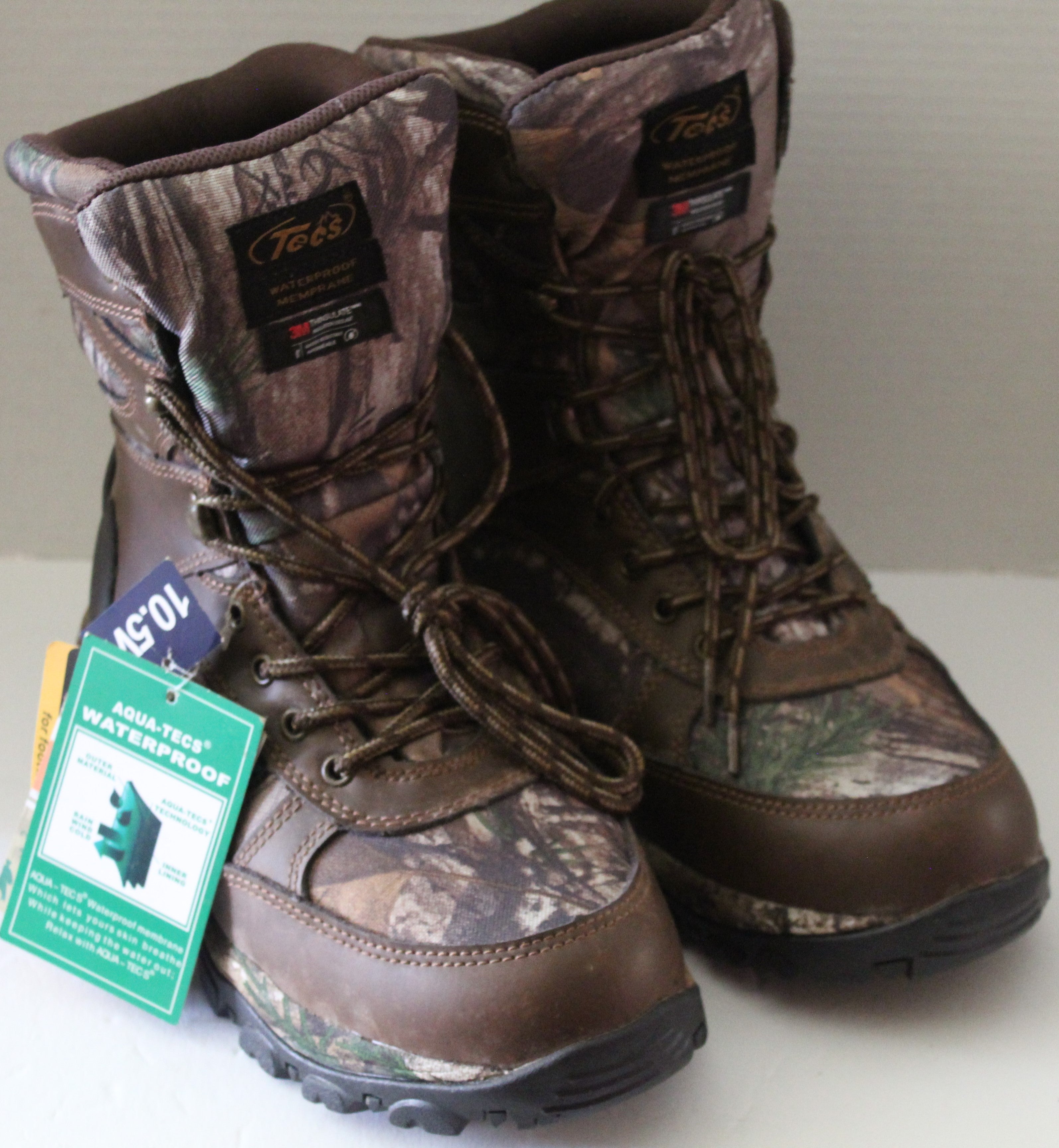 Men Shoes "TECS" Camo Boots Size 10.5W Leather /Fabric NEW
