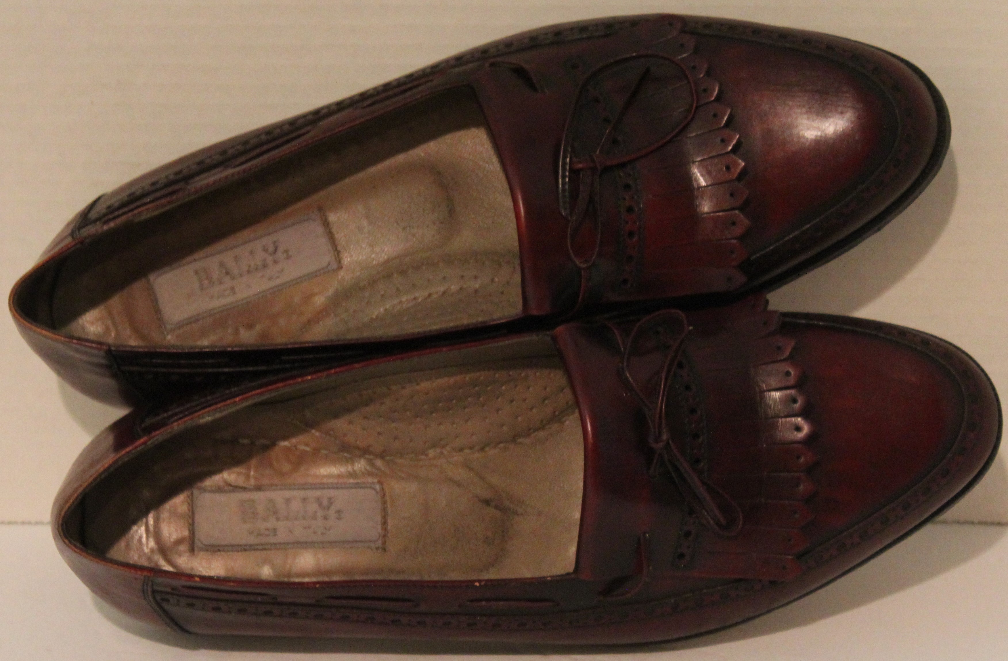 Men Shoes "BALLY" Loafers Size 10D Brown Leather Upper  Outsoles ITALY