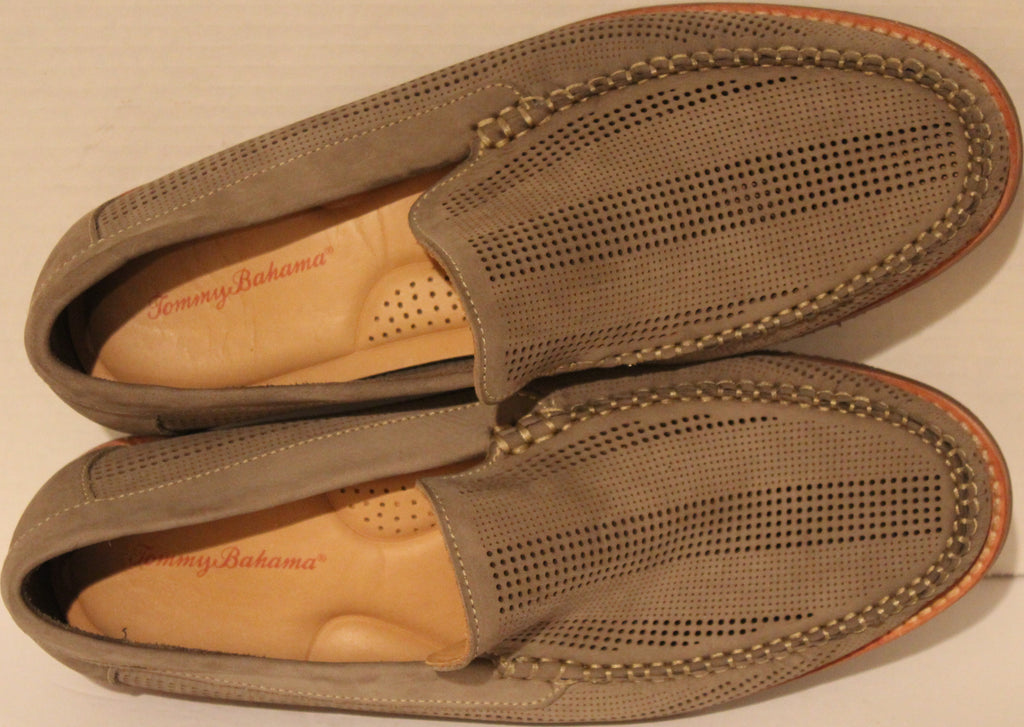 Men Shoes "TOMMY BAHAMA" Loafers Size 9.5M Leather Gray