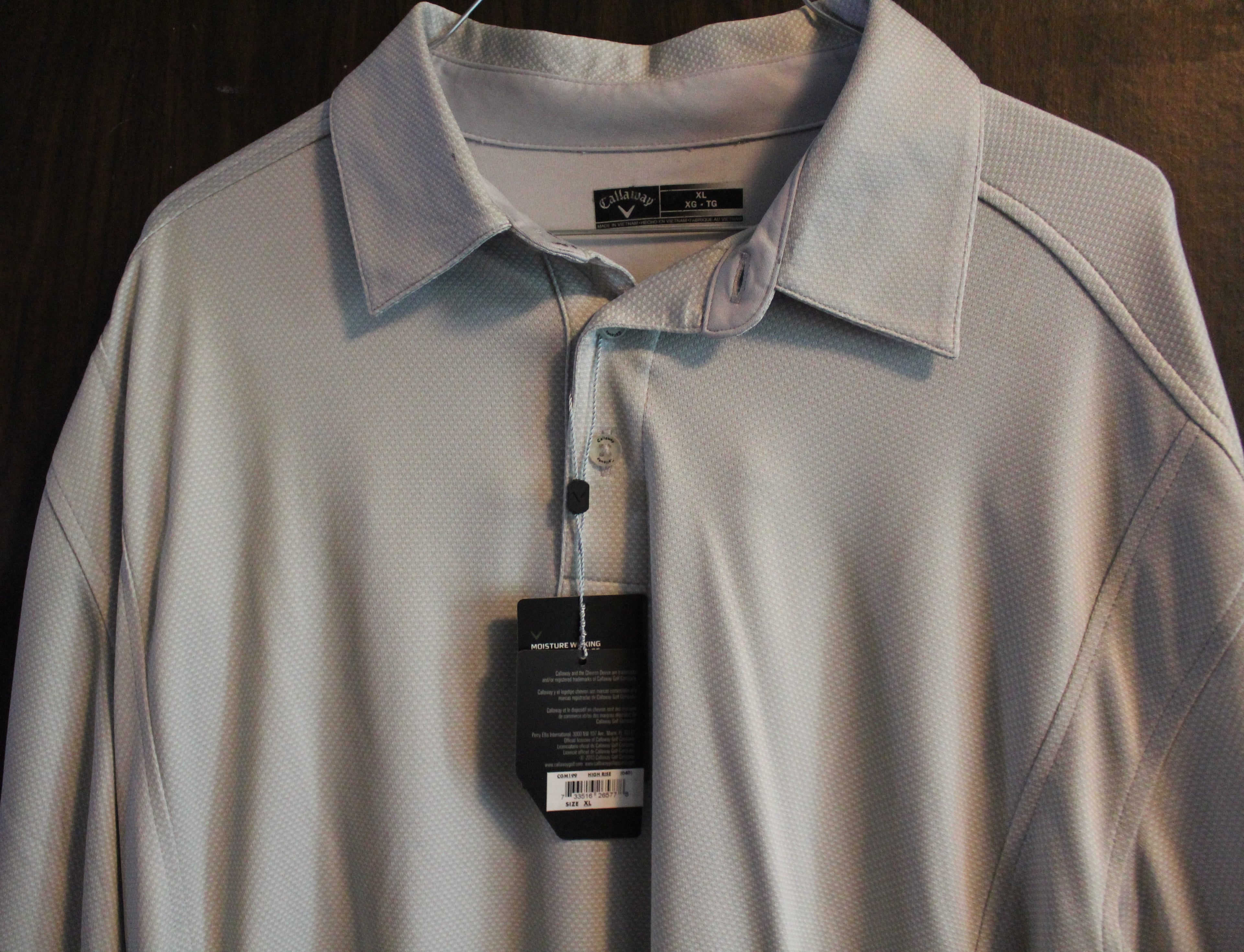 Men Short Sleeve Polo "CALLAWAY" Size X-LARGE Gray NWT