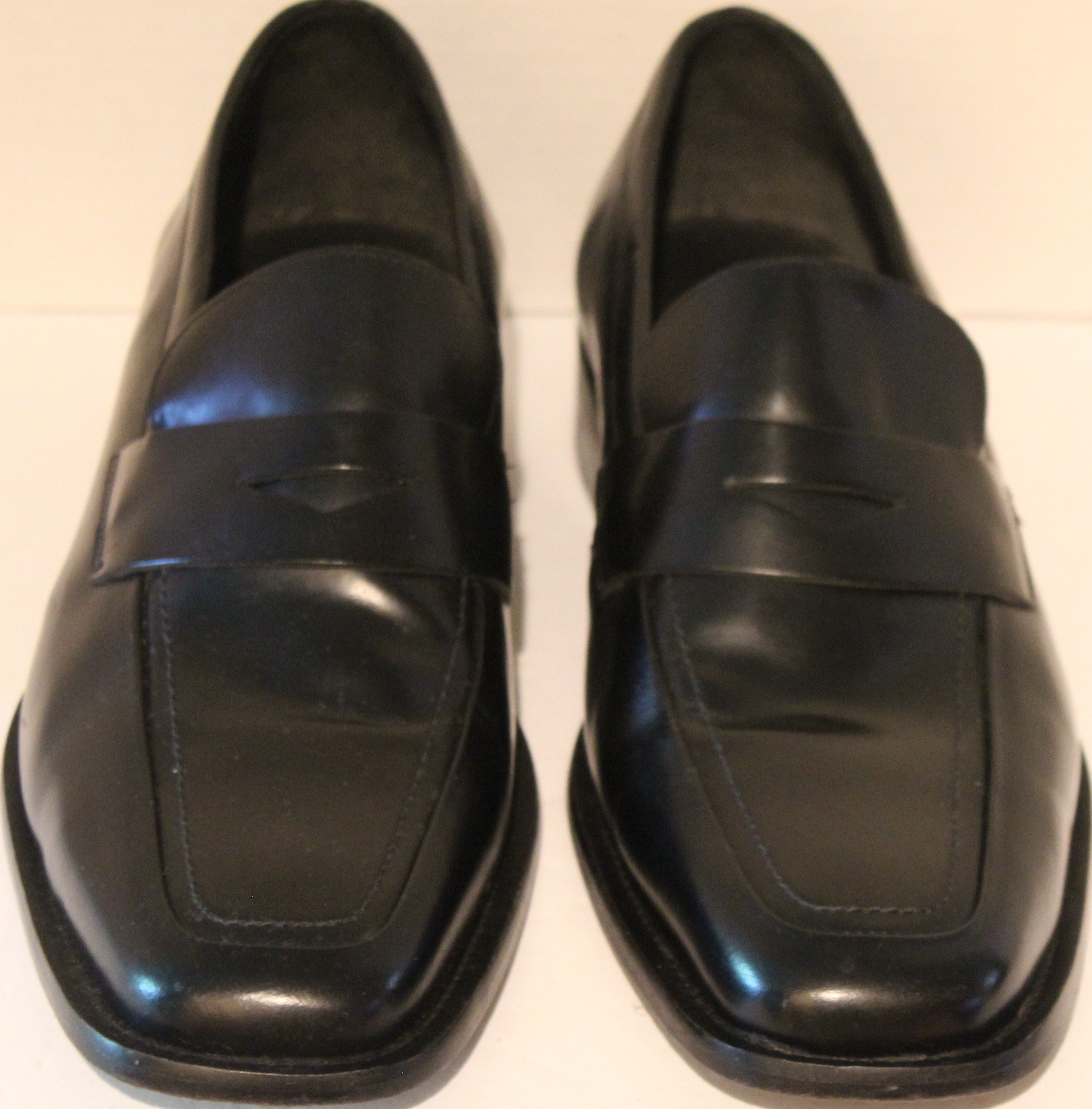 Men Shoes "VIA SPIGA" Black Loafers Size 13M Leather Uppers/Soles