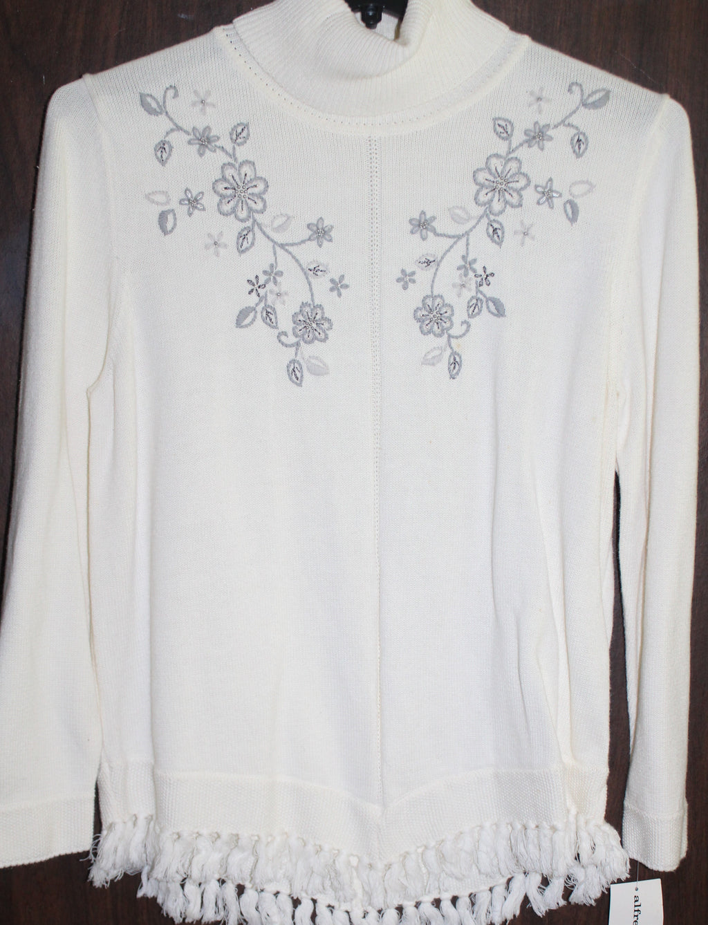 Women Turtle Neck Sweater "ALFRED DUNNER" Size Medium Ivory NEW