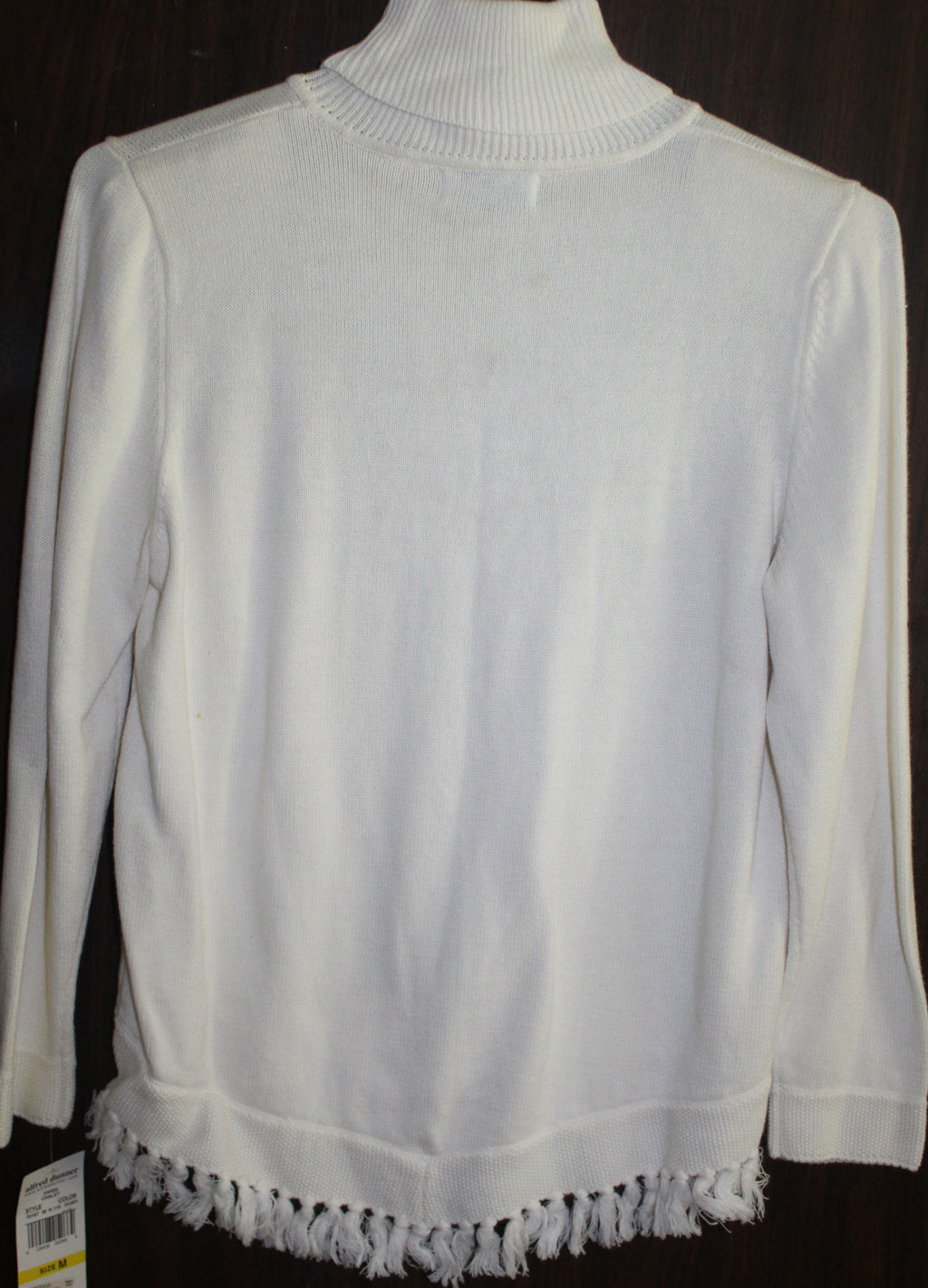 Women Turtle Neck Sweater "ALFRED DUNNER" Size Medium Ivory NEW