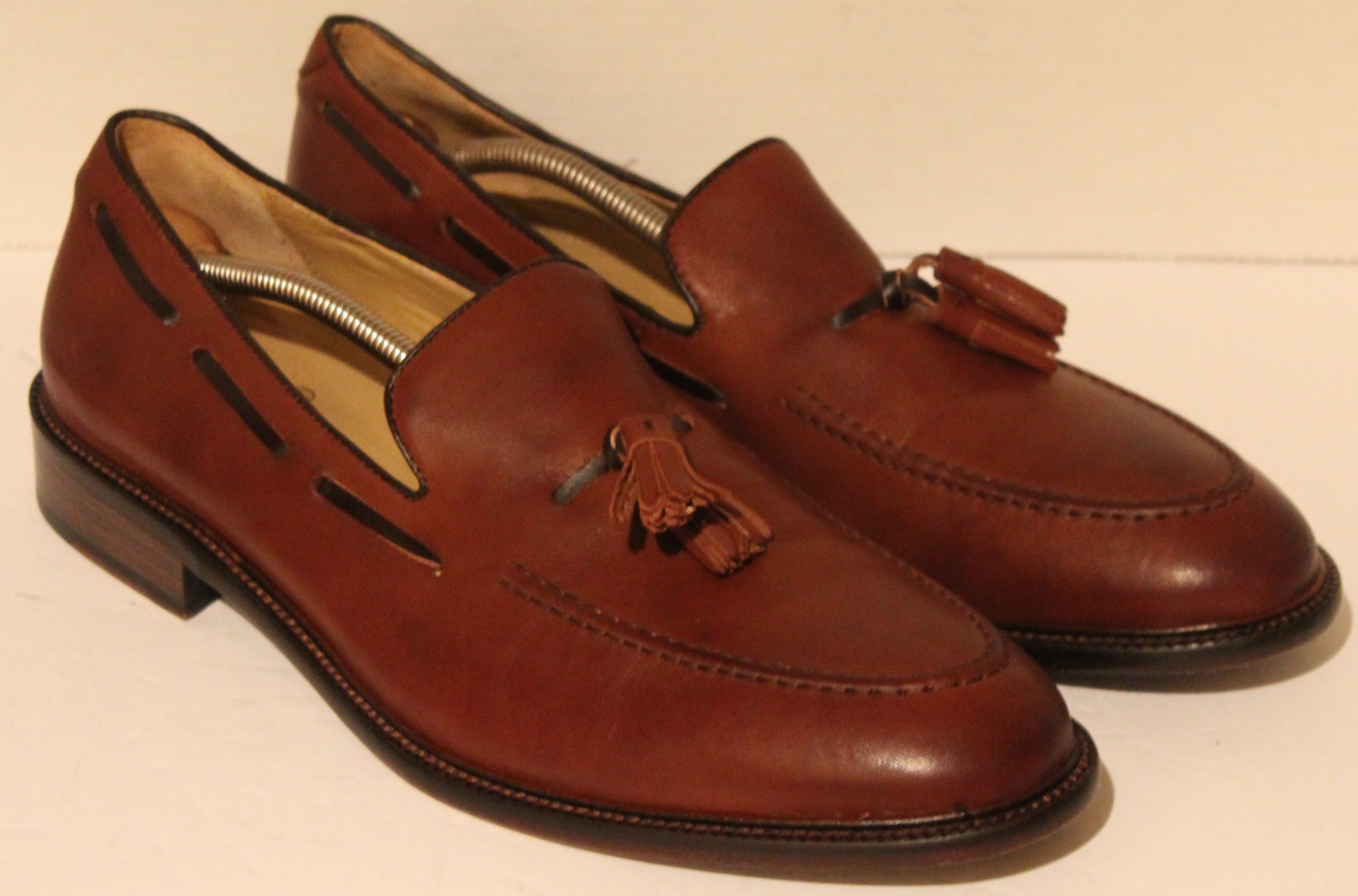 Men Shoes "Johnston&Murphy" Tassle Loafers Size 10.5M Brown Leather