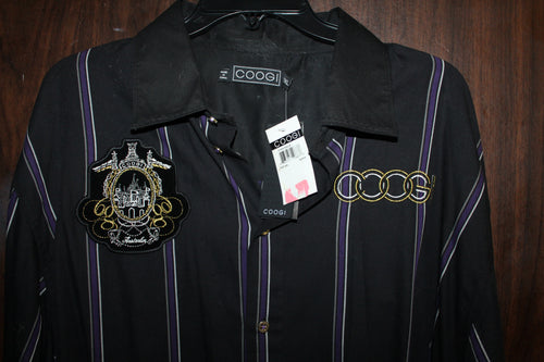 Men Casual Shirt "COOGI" Size XX-LARGE Black Long Sleeve NWT