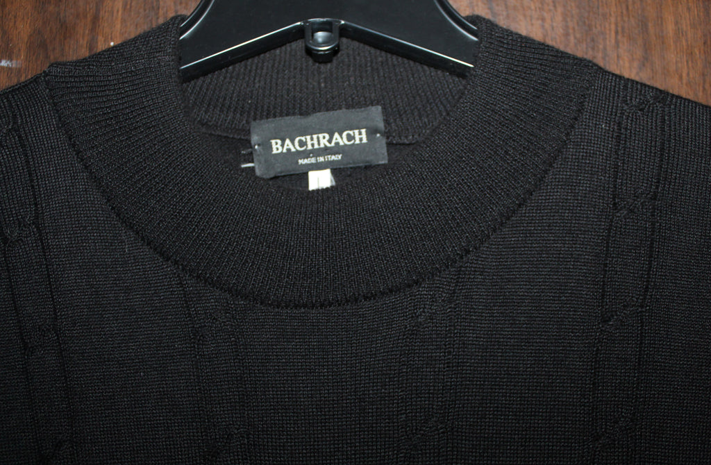Men's Sweater "BACHRACH" Size LARGE Black Italy