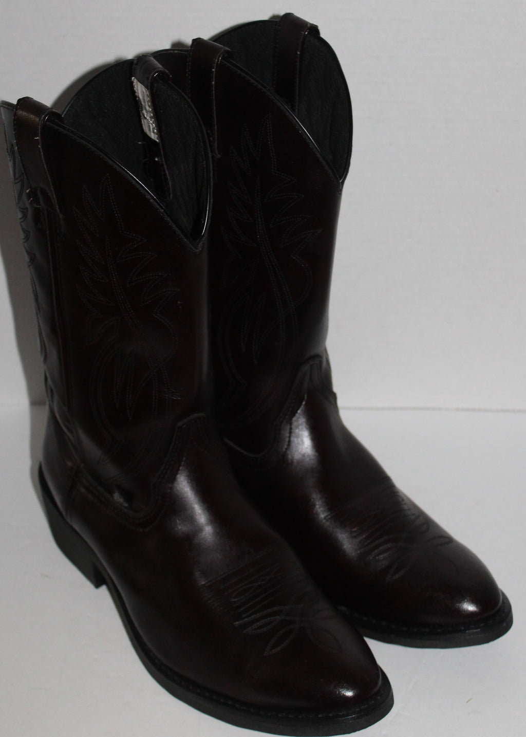Men Boots "JUSTIN" Size 12EE Brown Leather Upper NEW