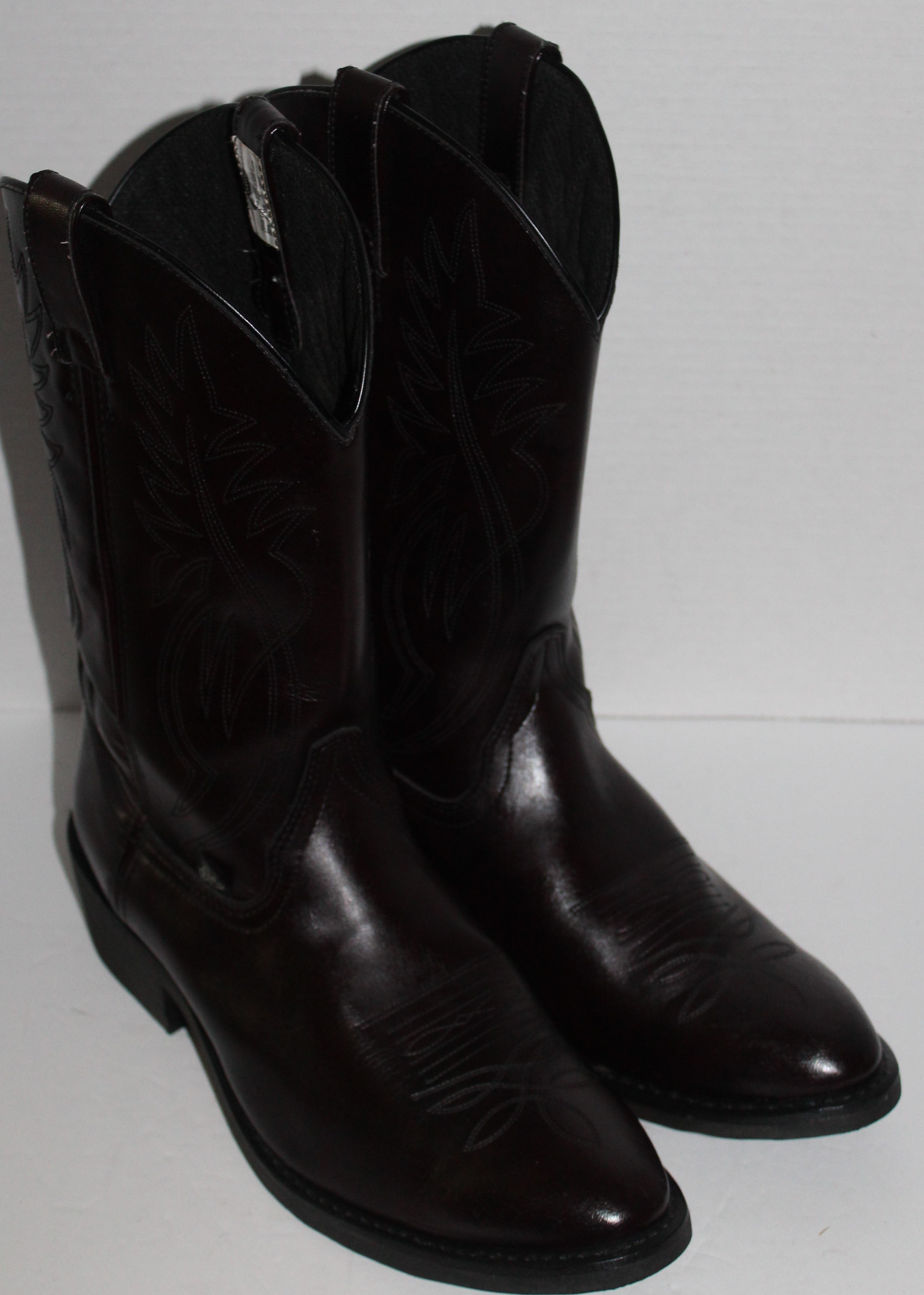 Men Boots "JUSTIN" Size 12EE Brown Leather Upper NEW
