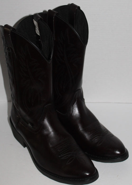 Men Boots "JUSTIN" Size 12EE Brown Leather Upper NEW