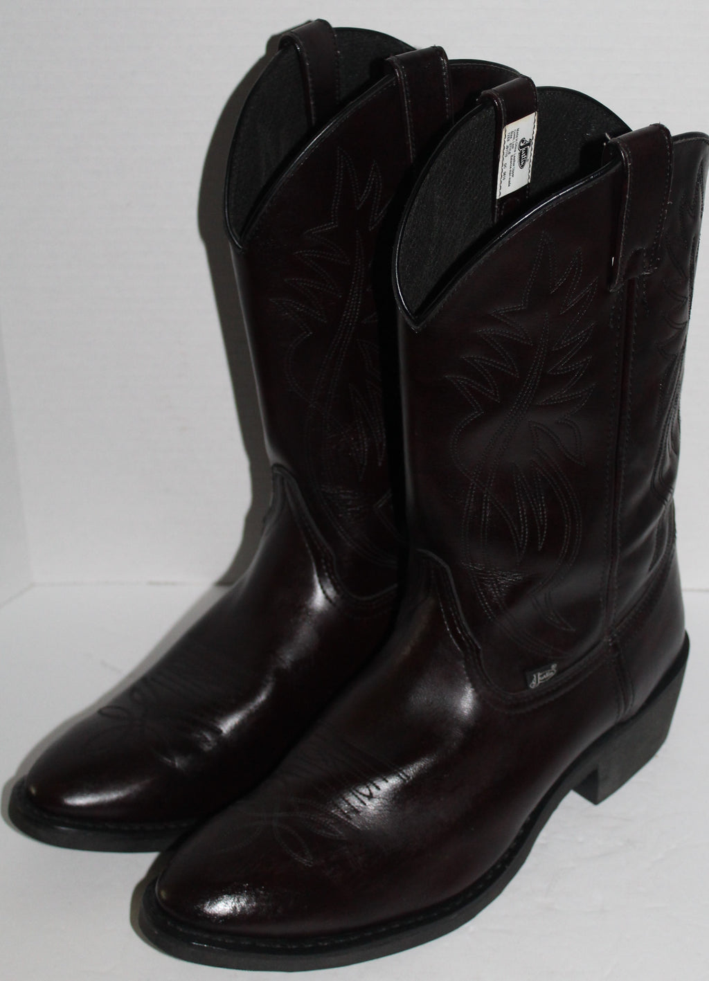 Men Boots "JUSTIN" Size 12EE Brown Leather Upper NEW