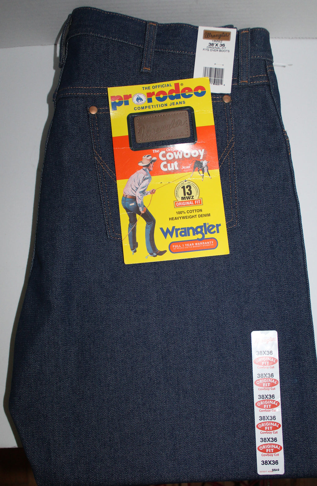 Men's Jeans"WRANGLER" Pro Rodeo Size 38X36 Demin Cowboy Cut NWT