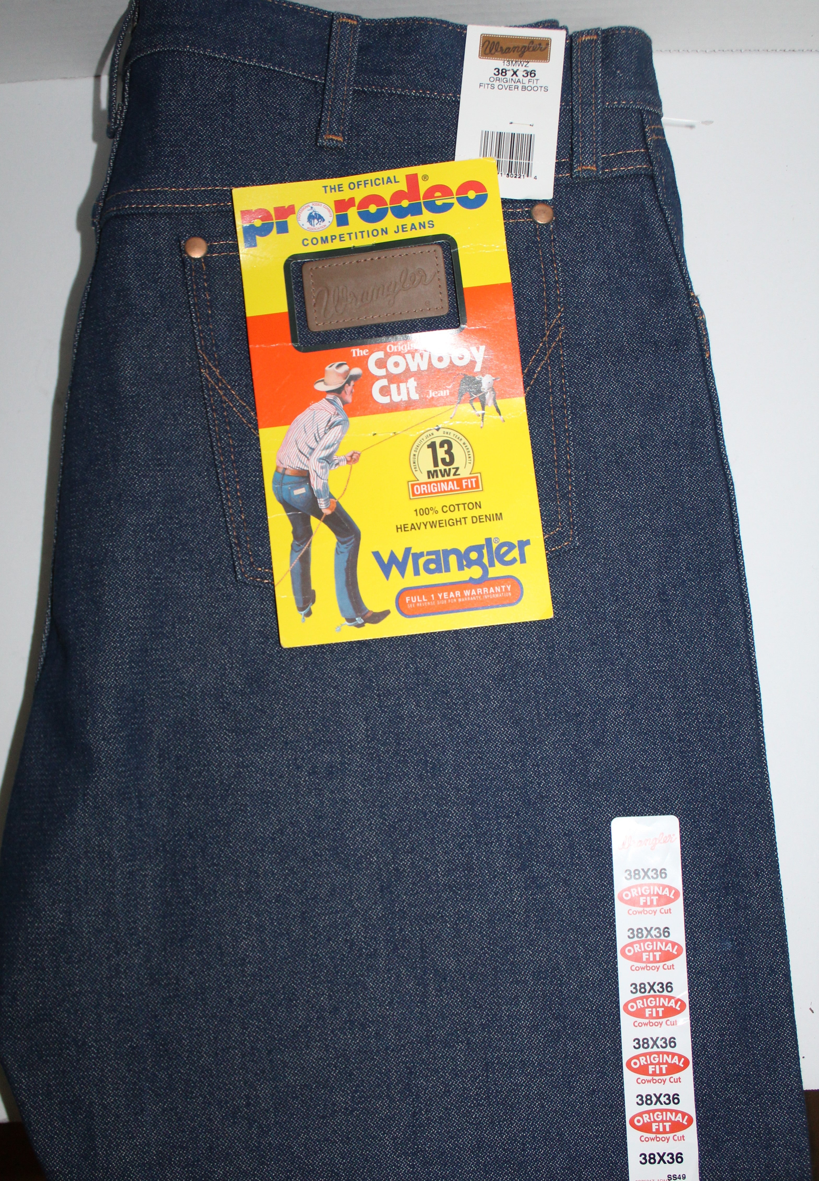 Men's Jeans"WRANGLER" Pro Rodeo Size 38X36 Demin Cowboy Cut NWT