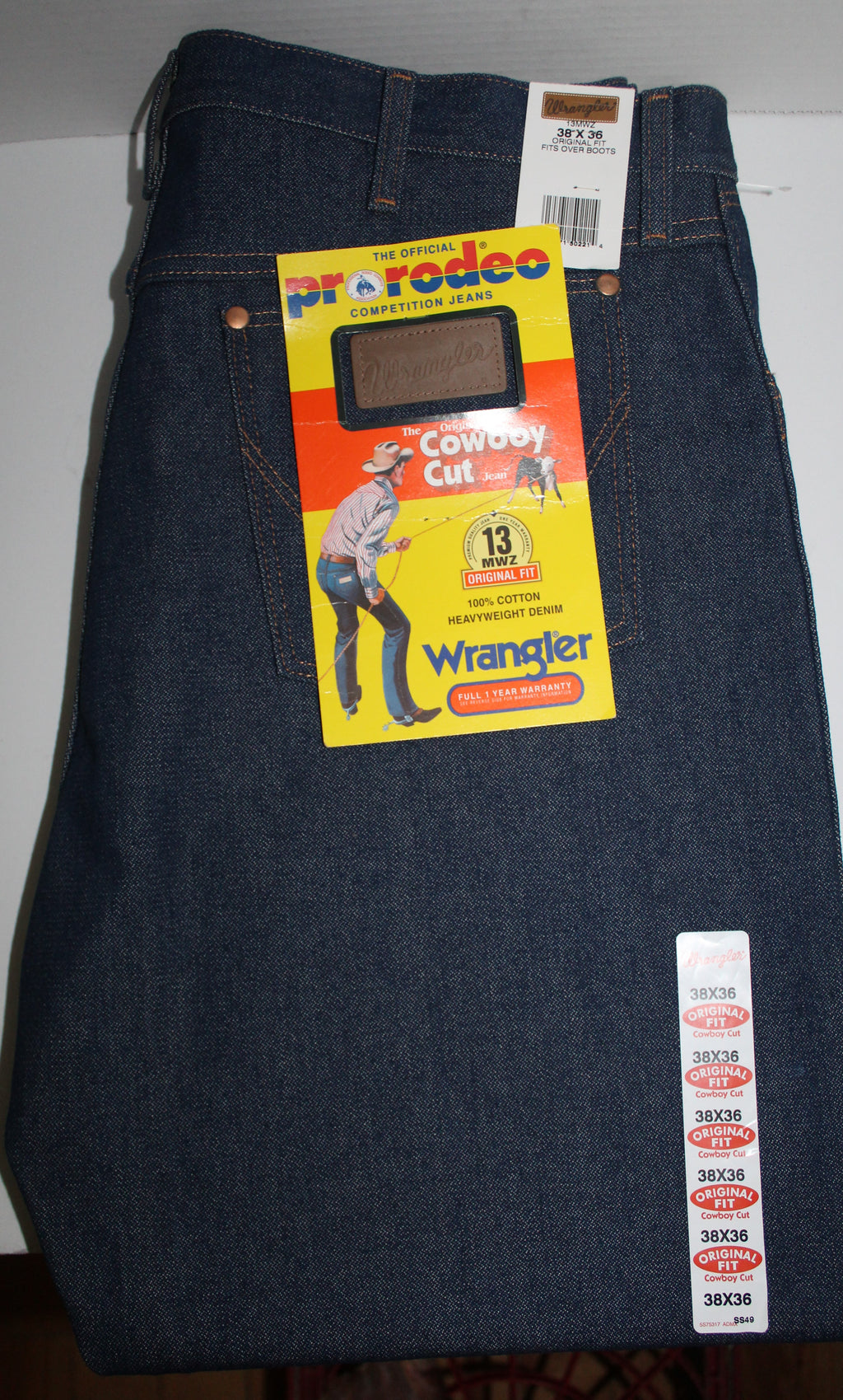 Men's Jeans"WRANGLER" Pro Rodeo Size 38X36 Demin Cowboy Cut NWT