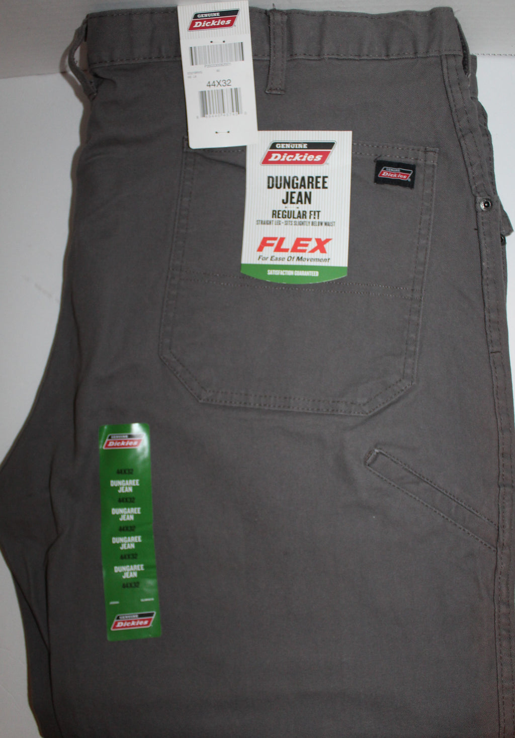 Men's Dungaree Jeans "DICKIES" Size 44X32 Gray Regular Fit Flex NWT