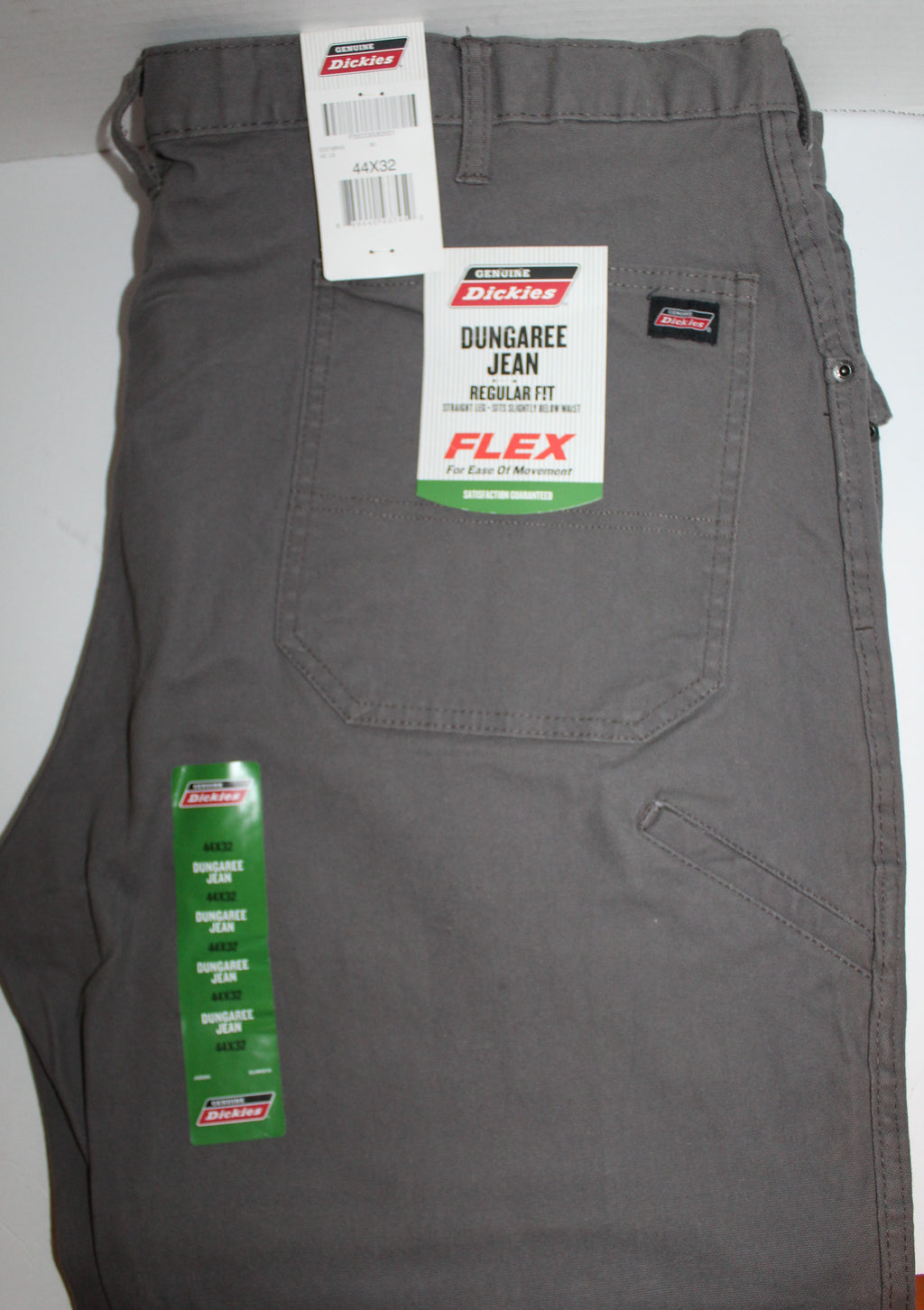 Men's Dungaree Jeans "DICKIES" Size 44X32 Gray Regular Fit Flex NWT