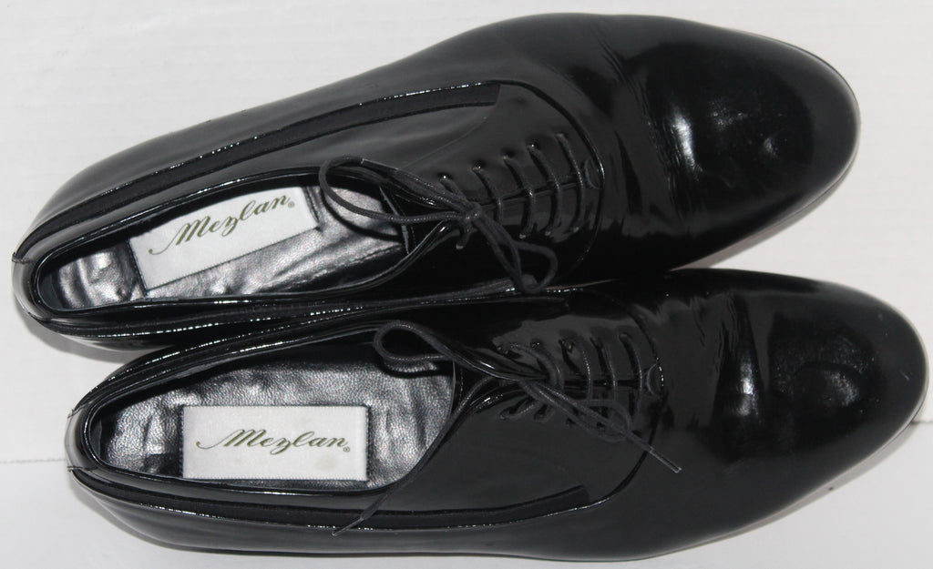 Men's Dress Oxfords "MEZLAN" Size 10M Black Patent Leather
