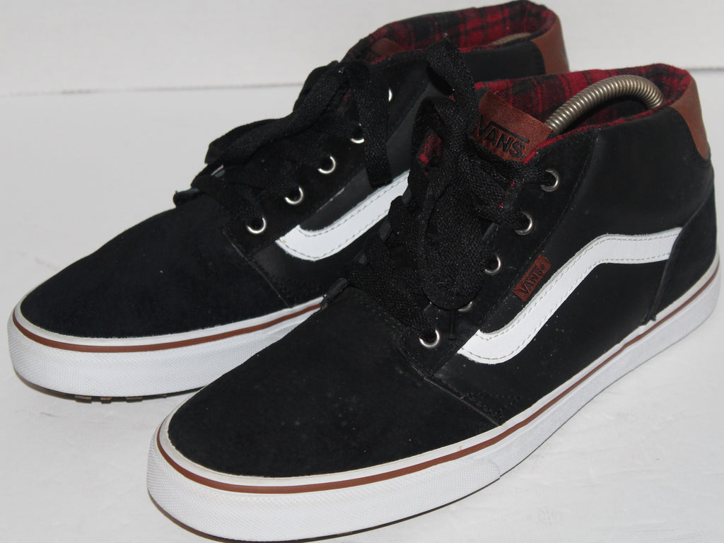 Men Shoes "VANS" Casual Oxfords Size 11.5 Black Leather