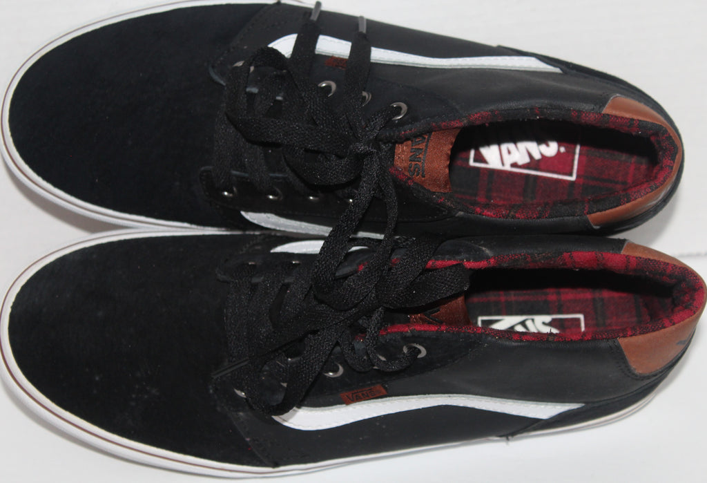 Men Shoes "VANS" Casual Oxfords Size 11.5 Black Leather