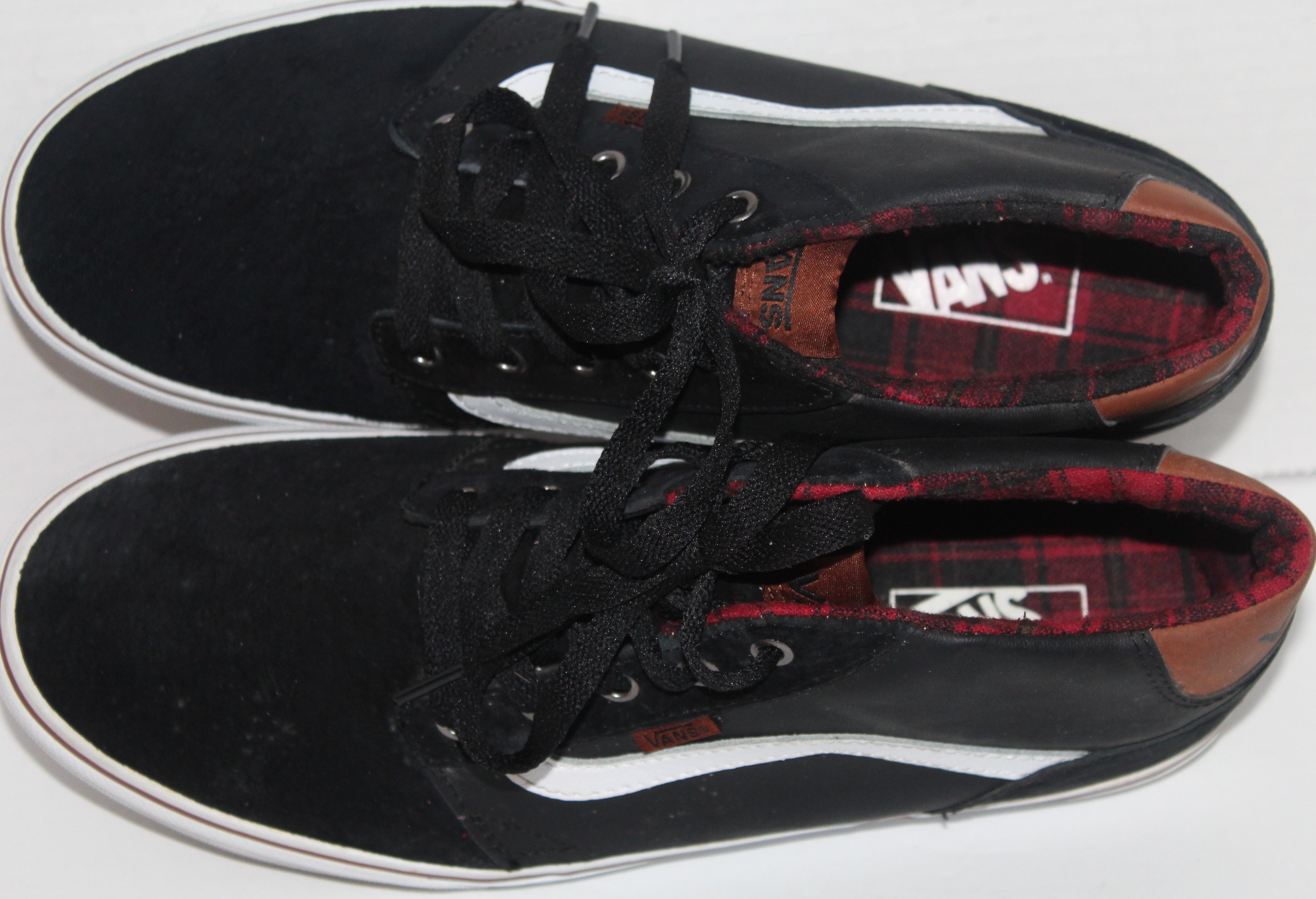 Men Shoes "VANS" Casual Oxfords Size 11.5 Black Leather