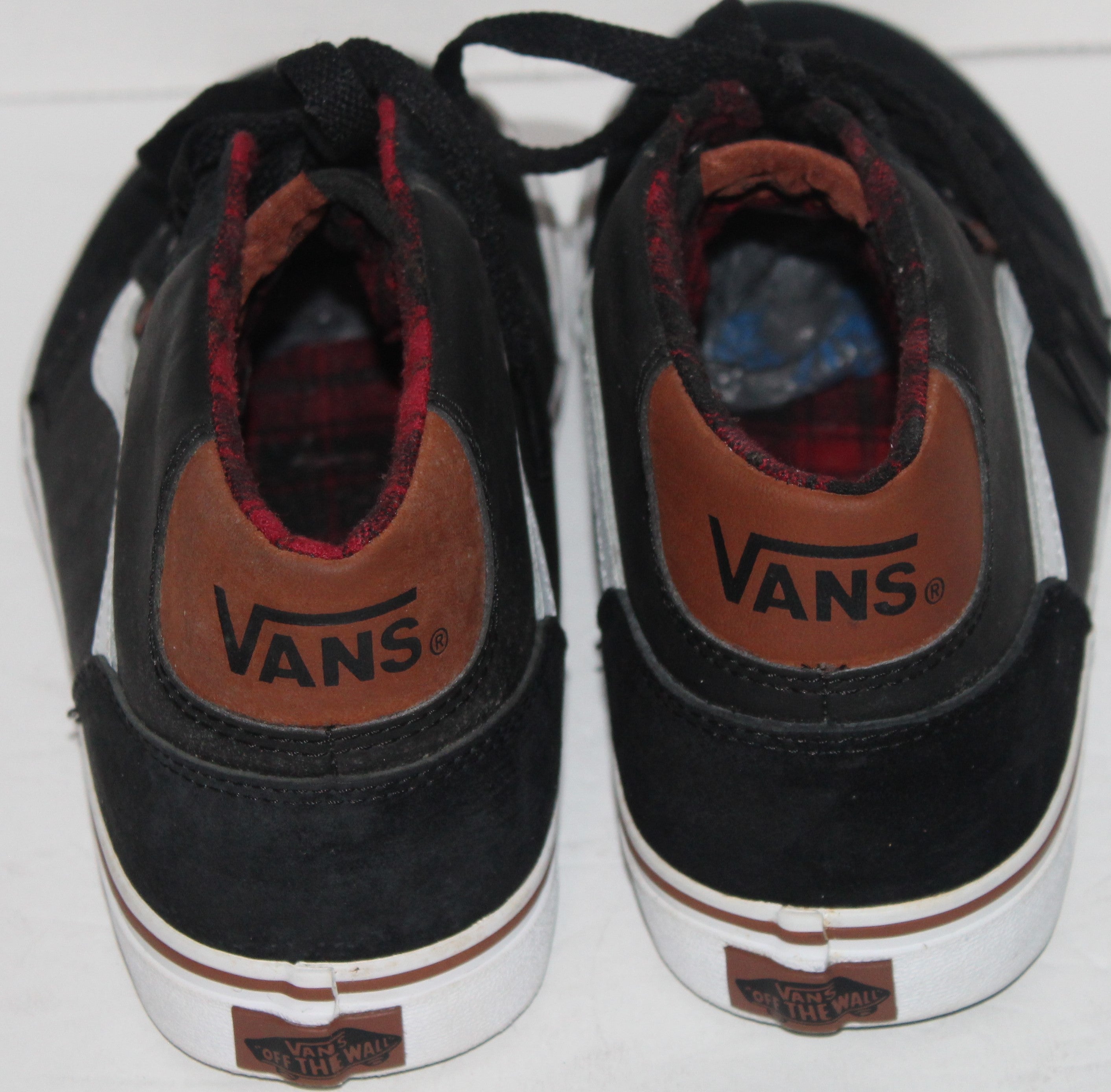 Men Shoes "VANS" Casual Oxfords Size 11.5 Black Leather