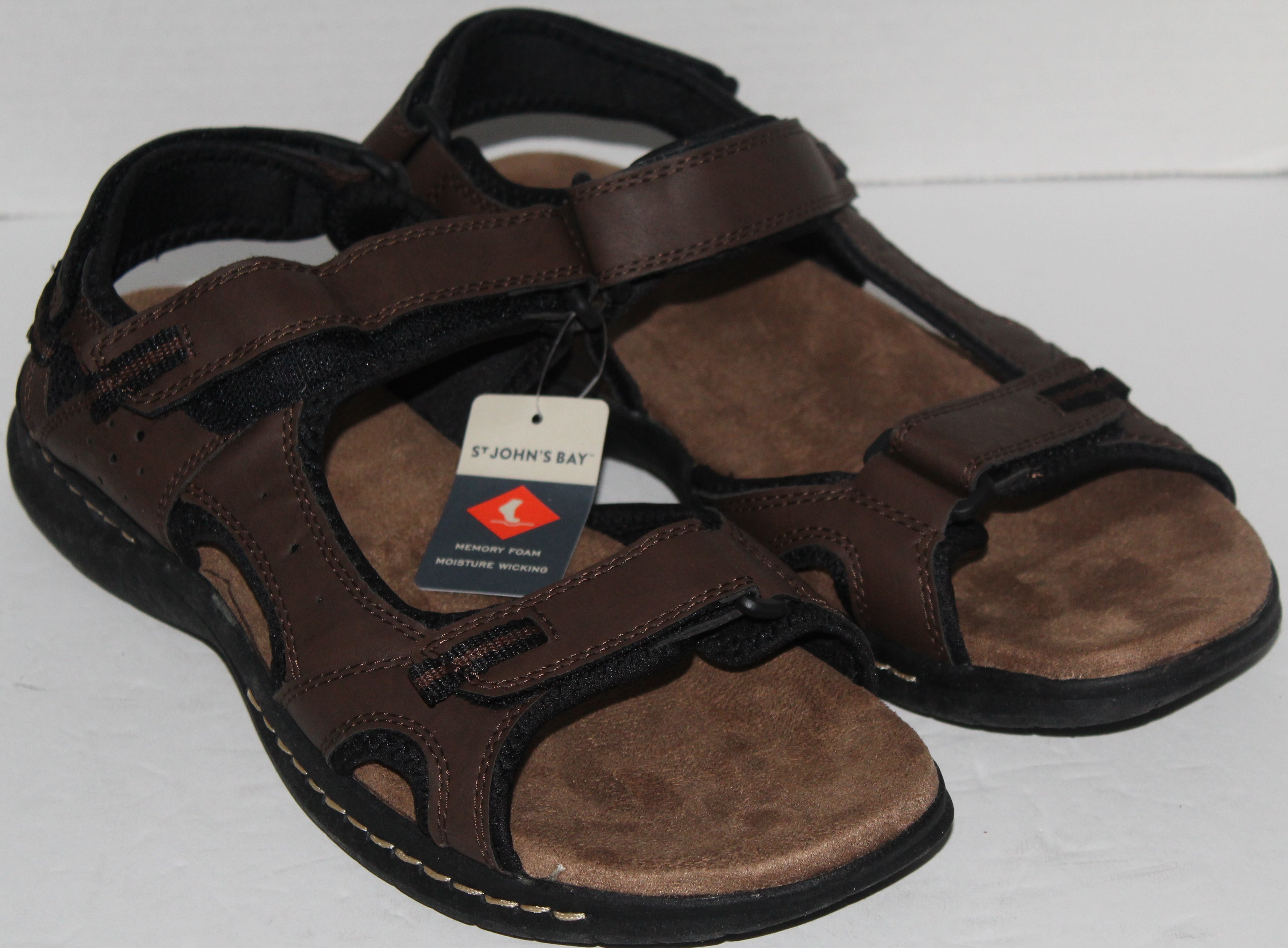 Men Sandals "St John's Bay" Size 13M Brown Open Toe Sling Back