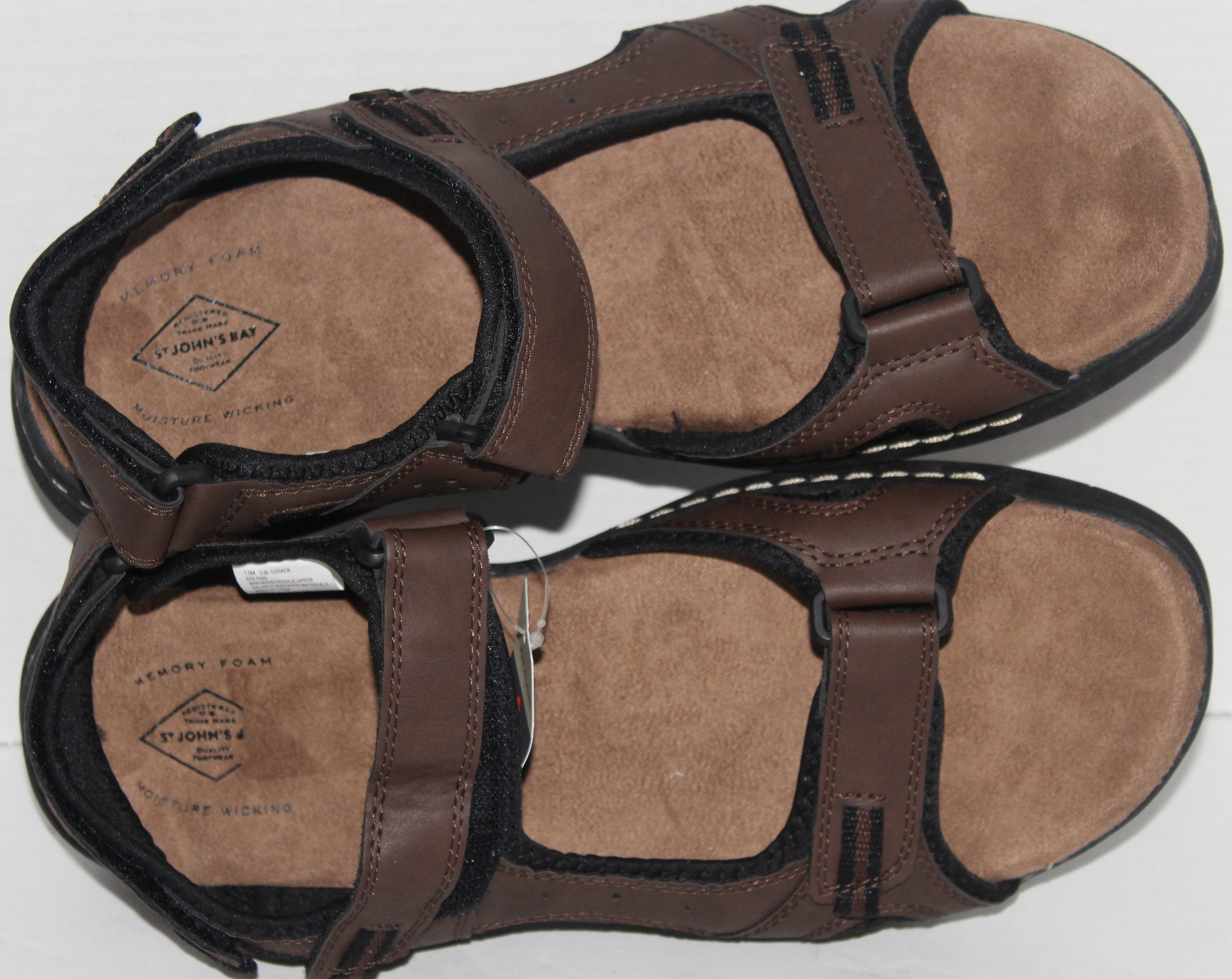Men Sandals "St John's Bay" Size 13M Brown Open Toe Sling Back