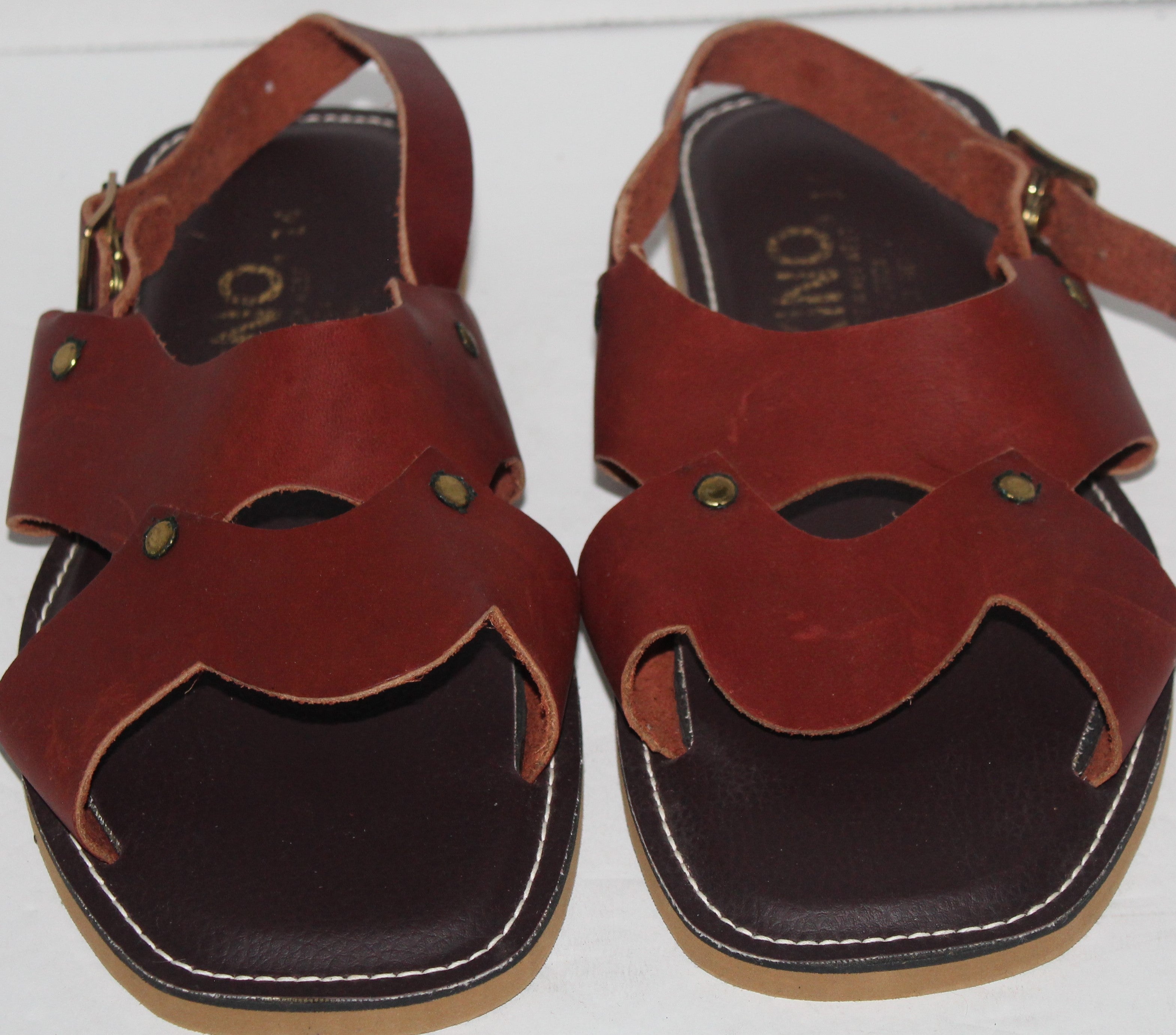 Men Sandals "KINO" Size 14M Brown Leather NEW