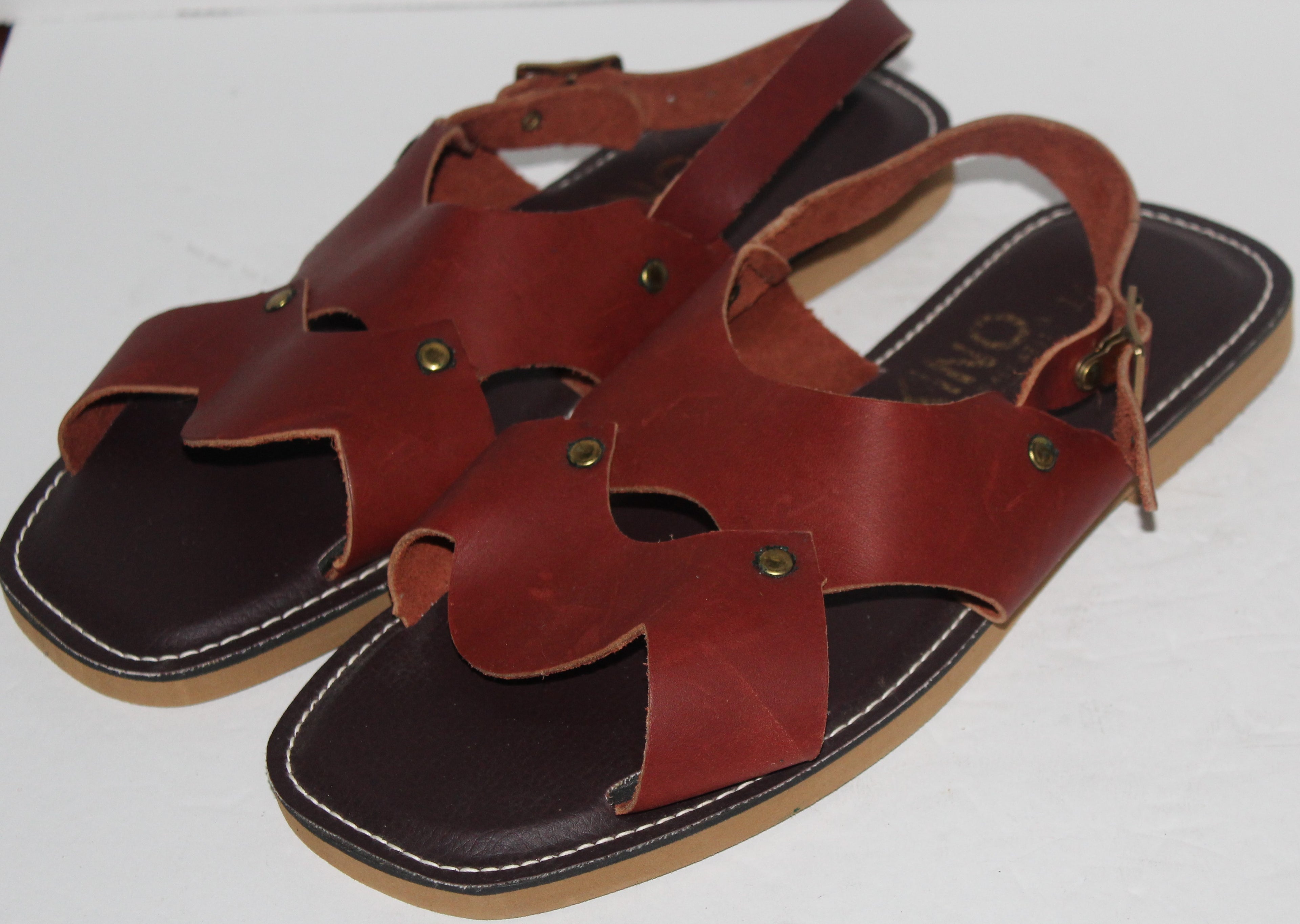 Men Sandals "KINO" Size 14M Brown Leather NEW