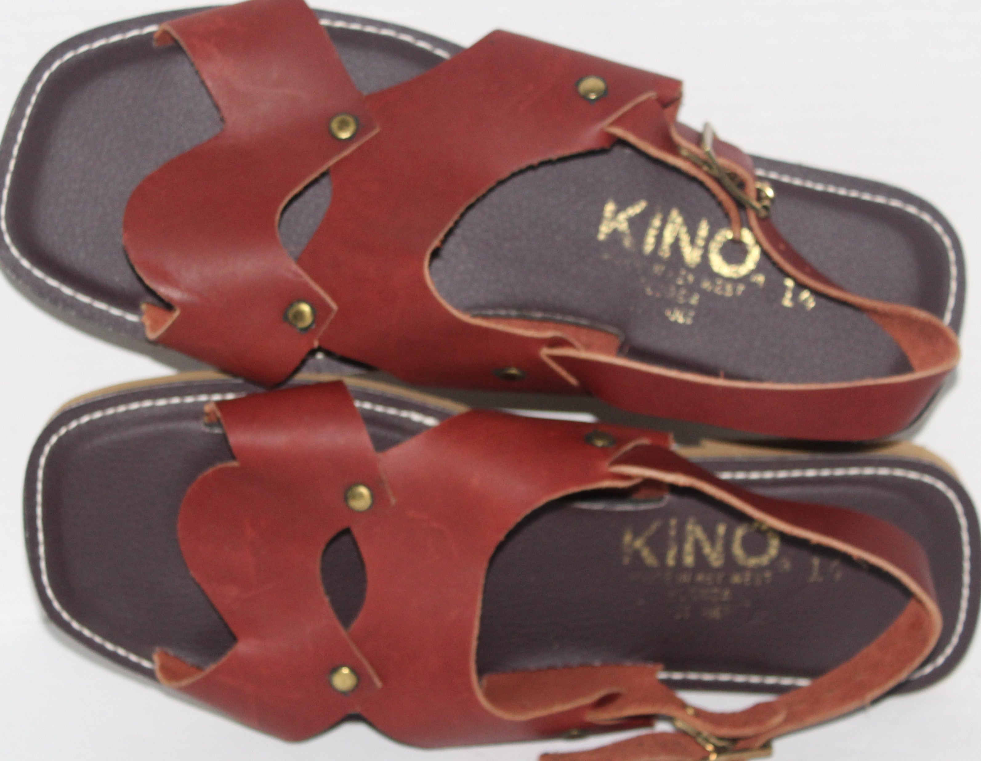 Men Sandals "KINO" Size 14M Brown Leather NEW