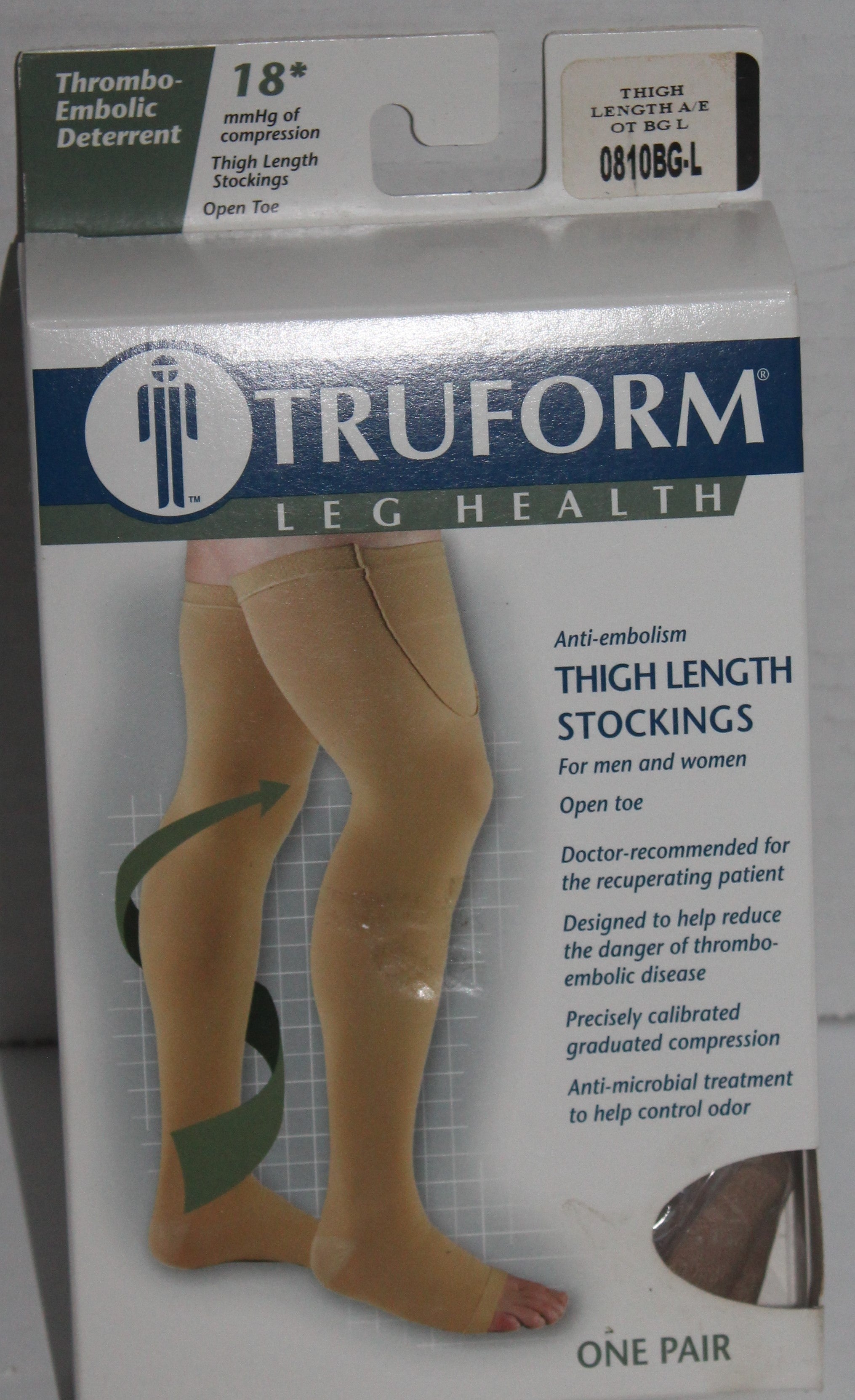 Women ThighLength Stocking "TRUFORM"  (one pair) Open Toe Size Large NIB