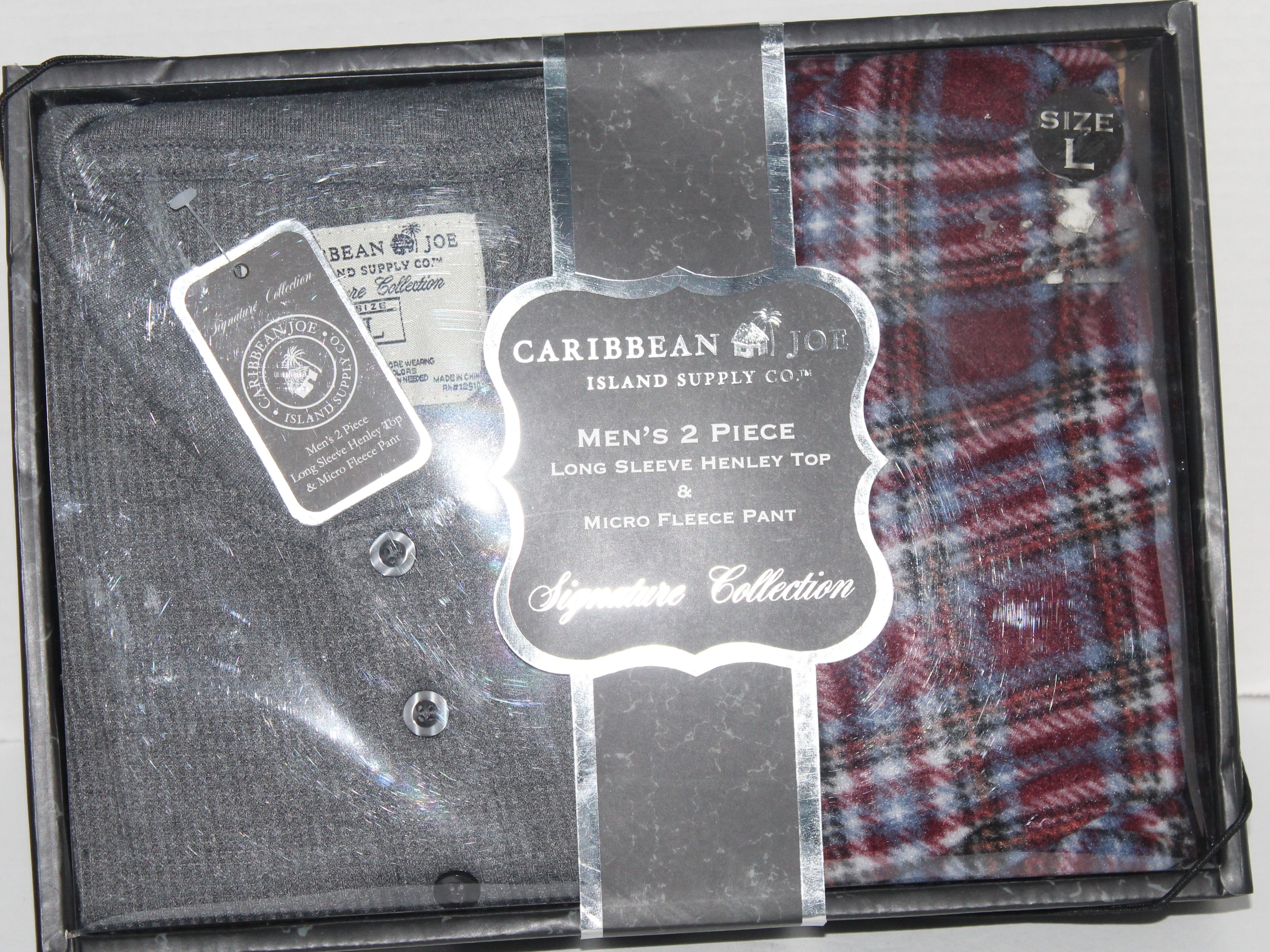 Men Lounge Wear "CARIBBEAN JOE" Size LARGE 2Pcs NIB