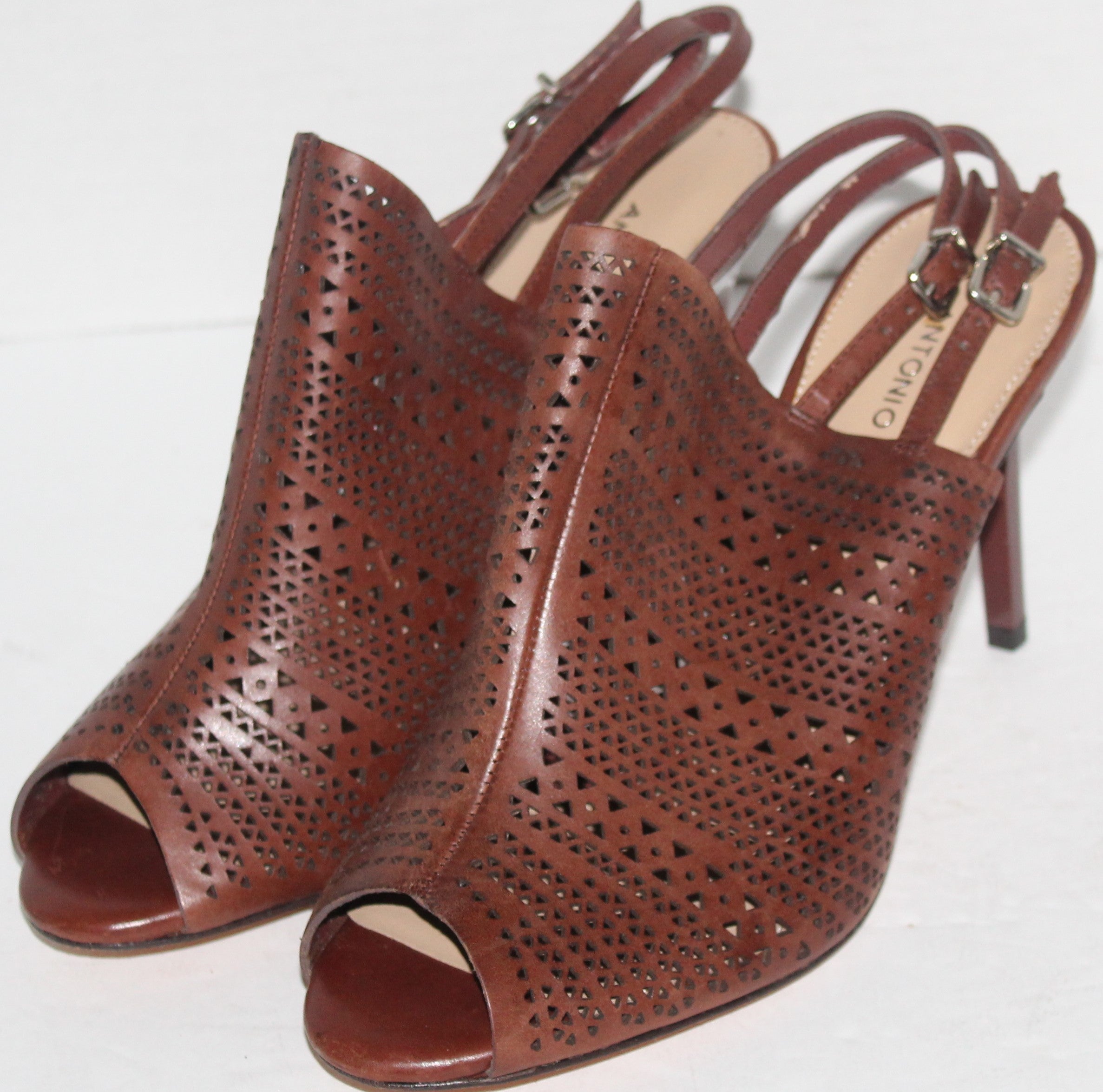Women Heels "ANTONIO MELANI" Size 8.5M Brown Leather