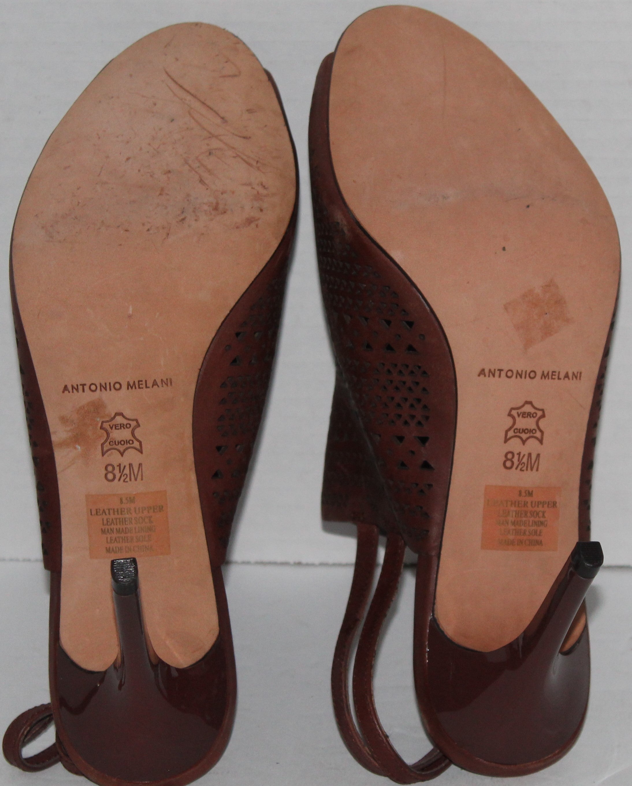 Women Heels "ANTONIO MELANI" Size 8.5M Brown Leather