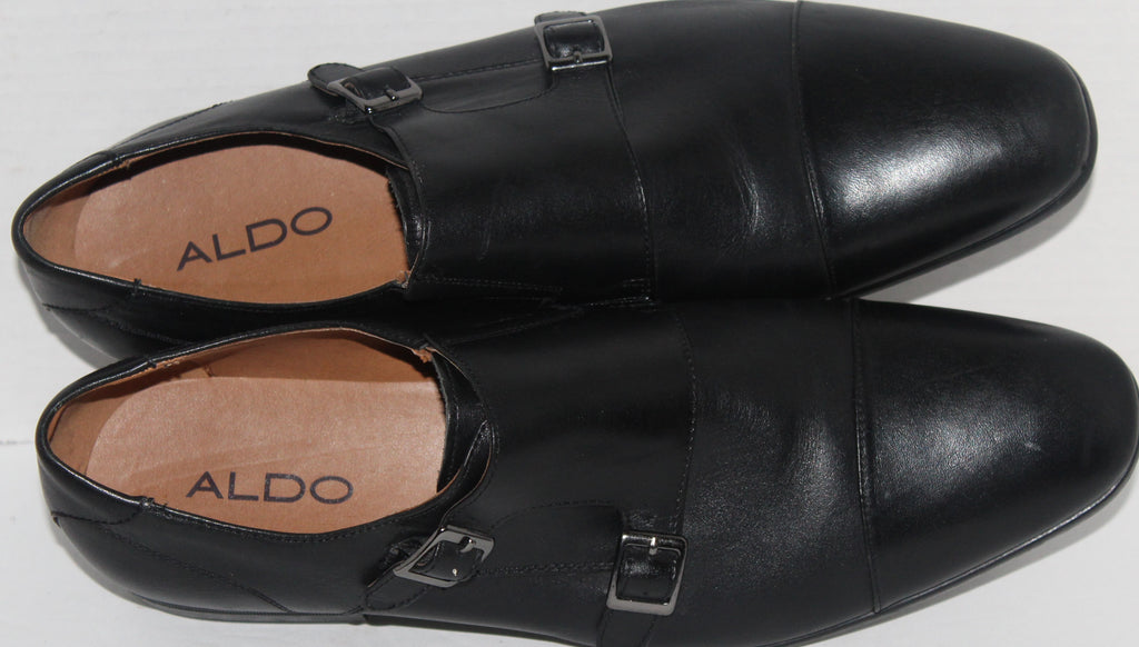 Men Dress Loafers "ALDO" Size US 11 EU 44 Black LEATHER NEW