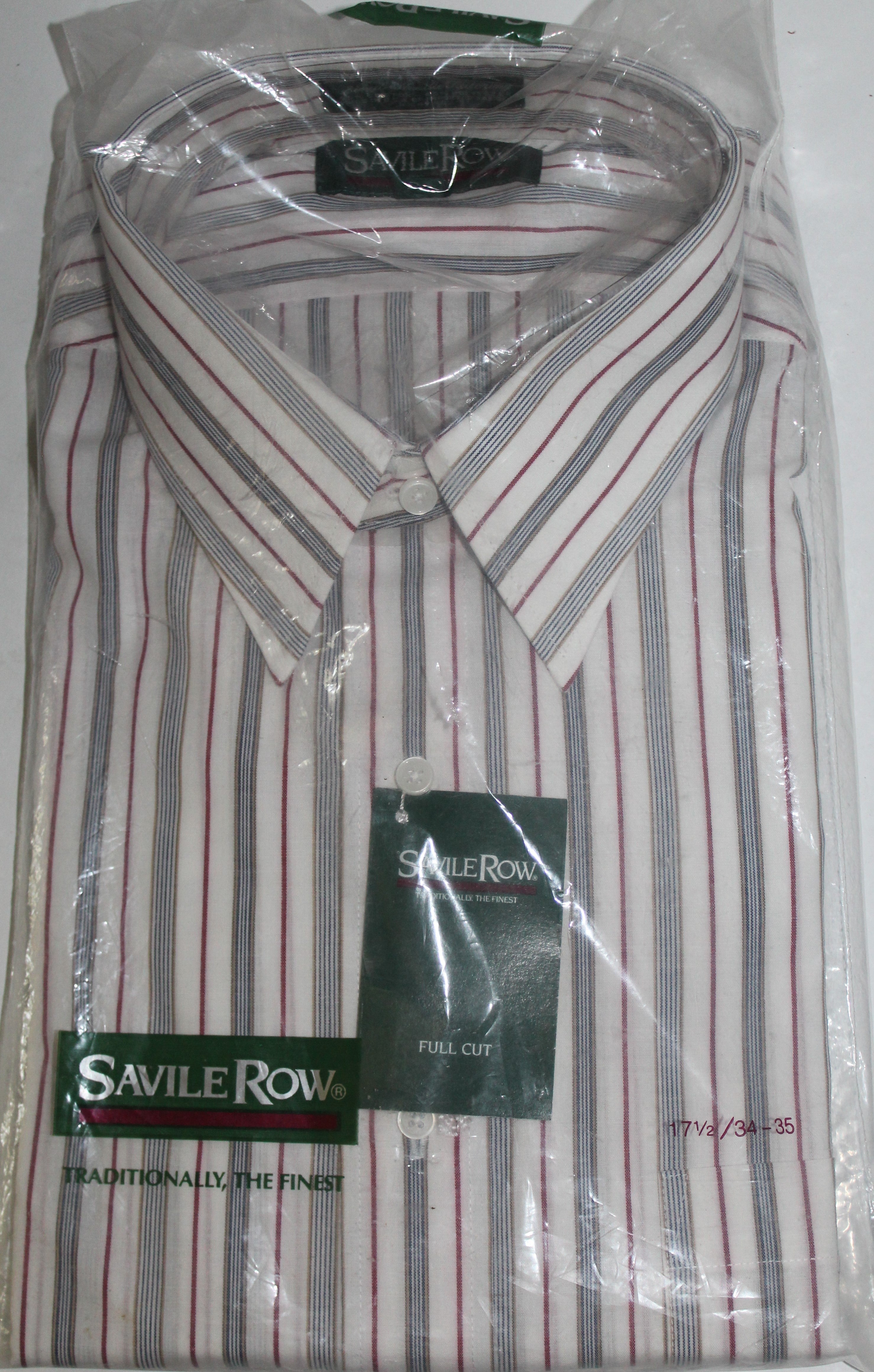 Men Dress Shirt "SAVILE ROW" Size 17.5/34-35 Multi Stripe NEW
