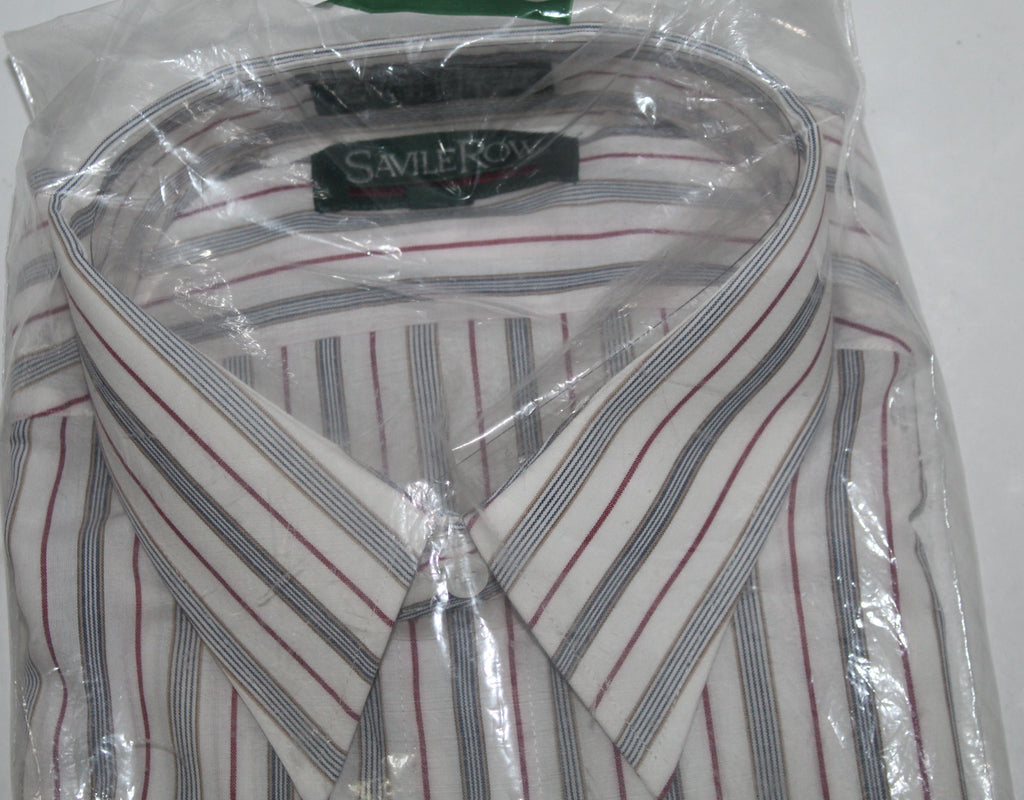 Men Dress Shirt "SAVILE ROW" Size 17.5/34-35 Multi Stripe NEW