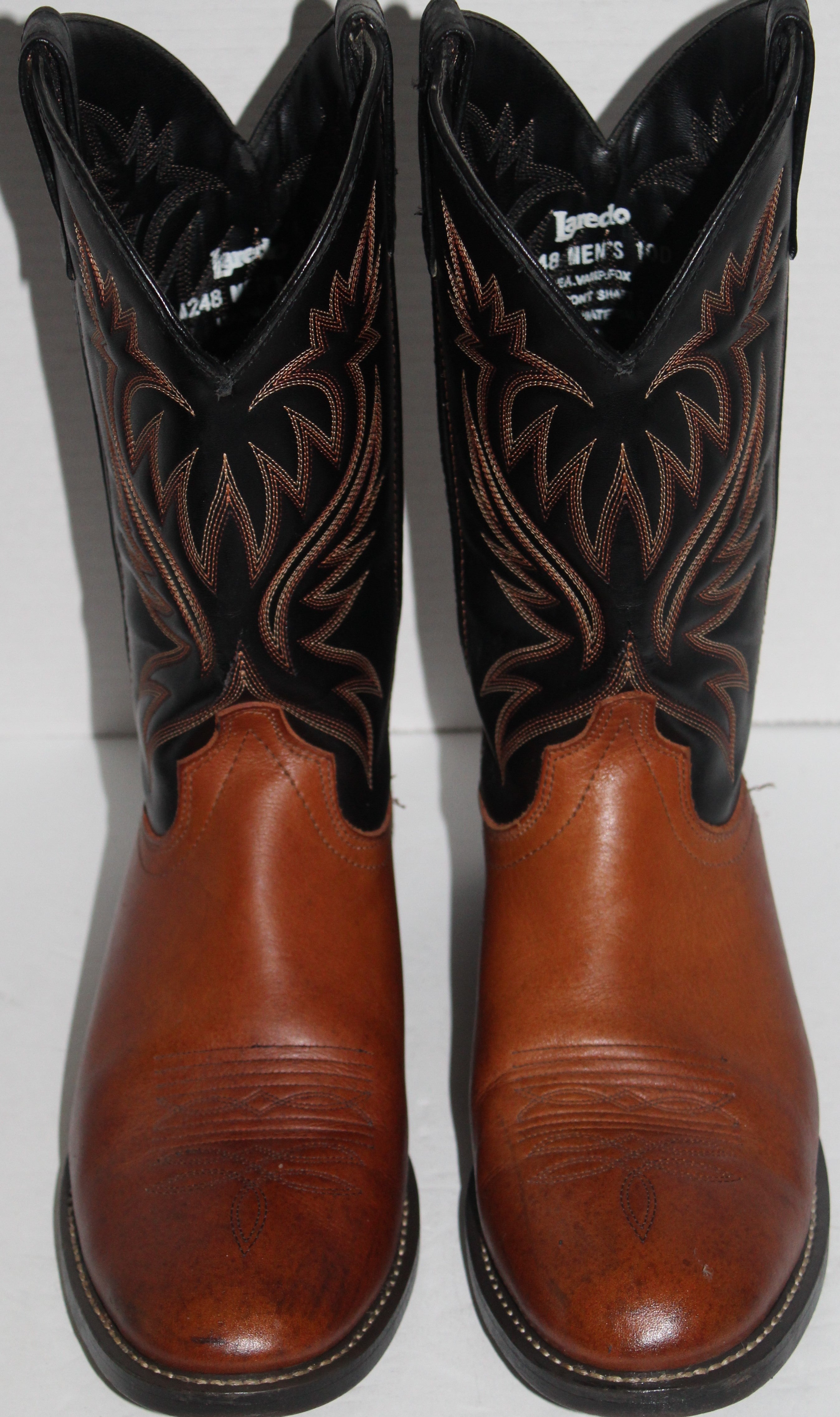 Men Boots "LAREDO" Size 10D Brown Leather Shaft Man Made Outsoles