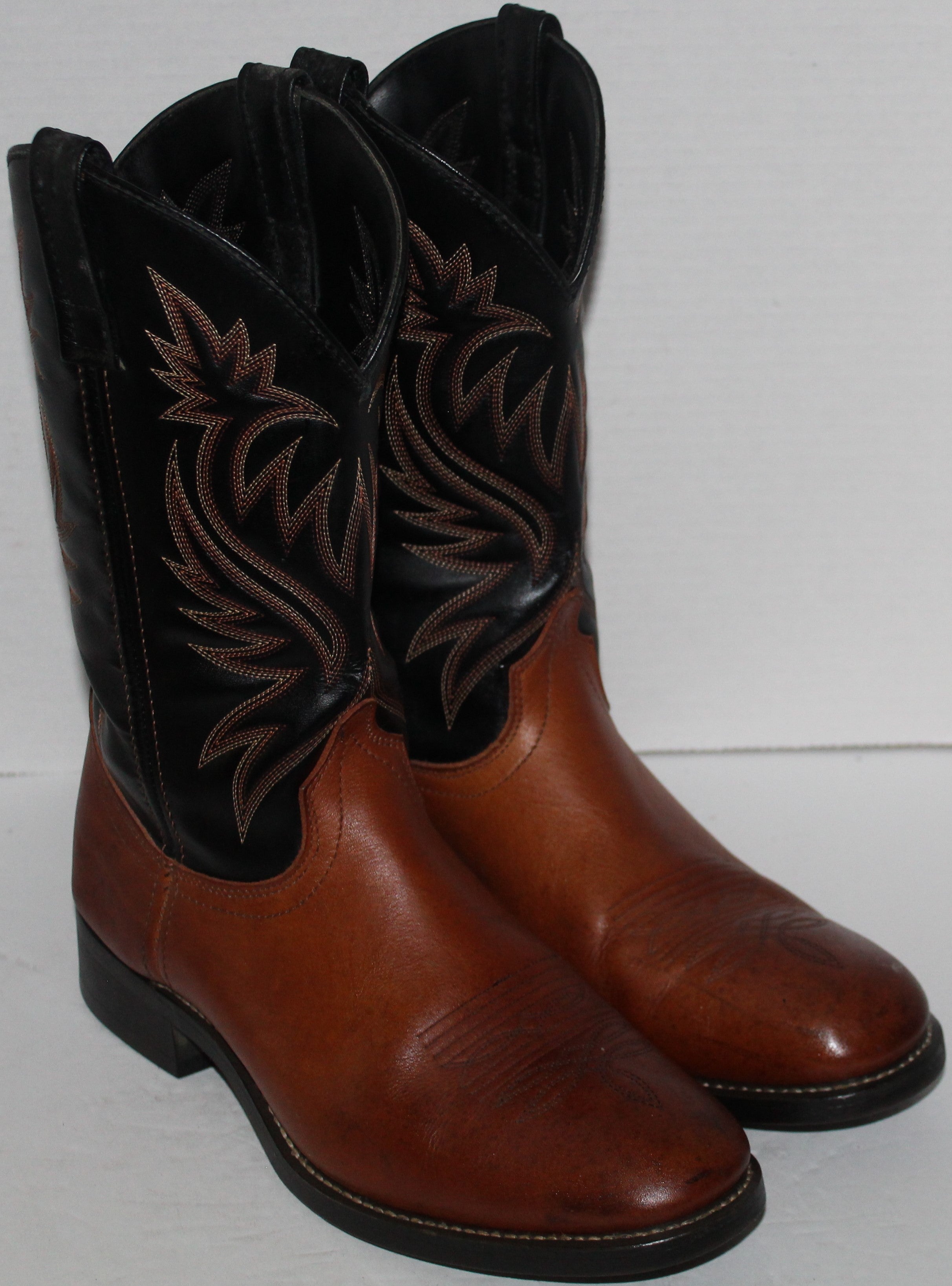 Men Boots "LAREDO" Size 10D Brown Leather Shaft Man Made Outsoles