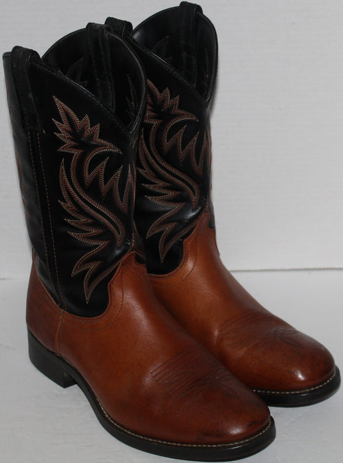 Men Boots "LAREDO" Size 10D Brown Leather Shaft Man Made Outsoles