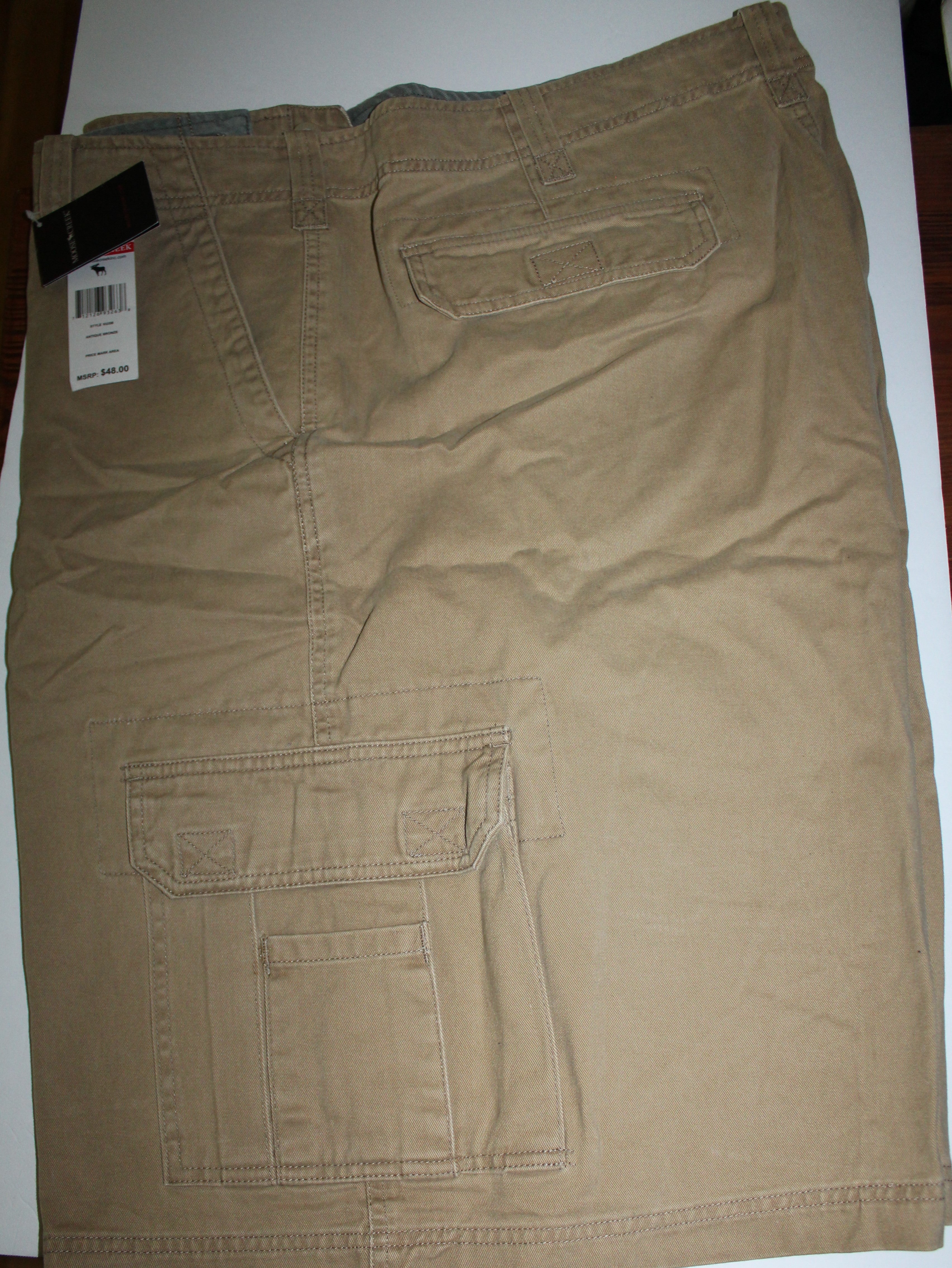Men Shorts "MOOSE CREEK" Size 46 Antique Bronze Cargo  100% Cotton NWT