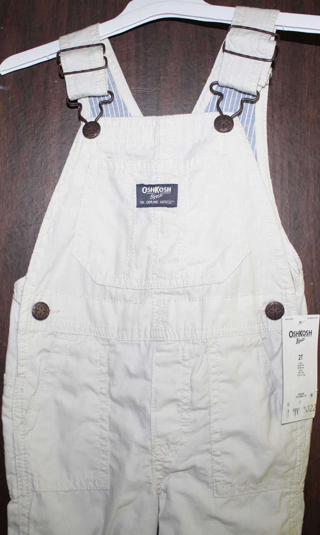 Toddler Overall "OSHKOSH Bgosh" Size 2T Biege NWT