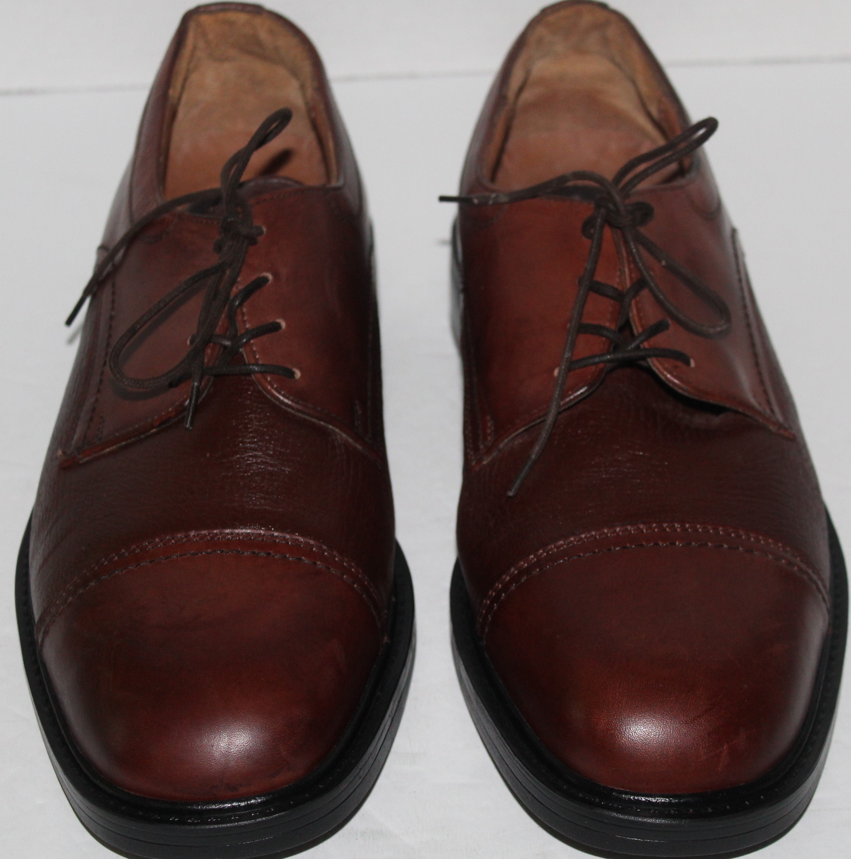 Men Dress Oxfords "BOSTONIAN" Size 13M Brown Leather NEW ITALY