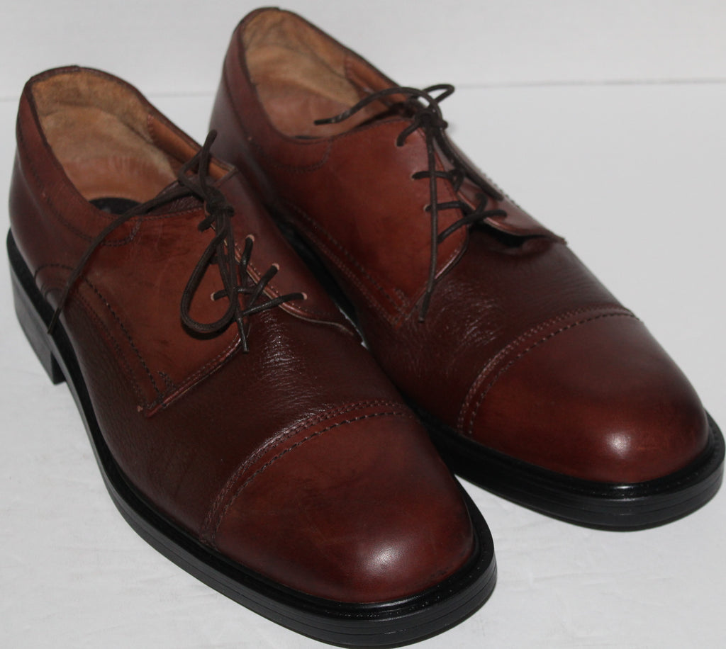 Men Dress Oxfords "BOSTONIAN" Size 13M Brown Leather NEW ITALY