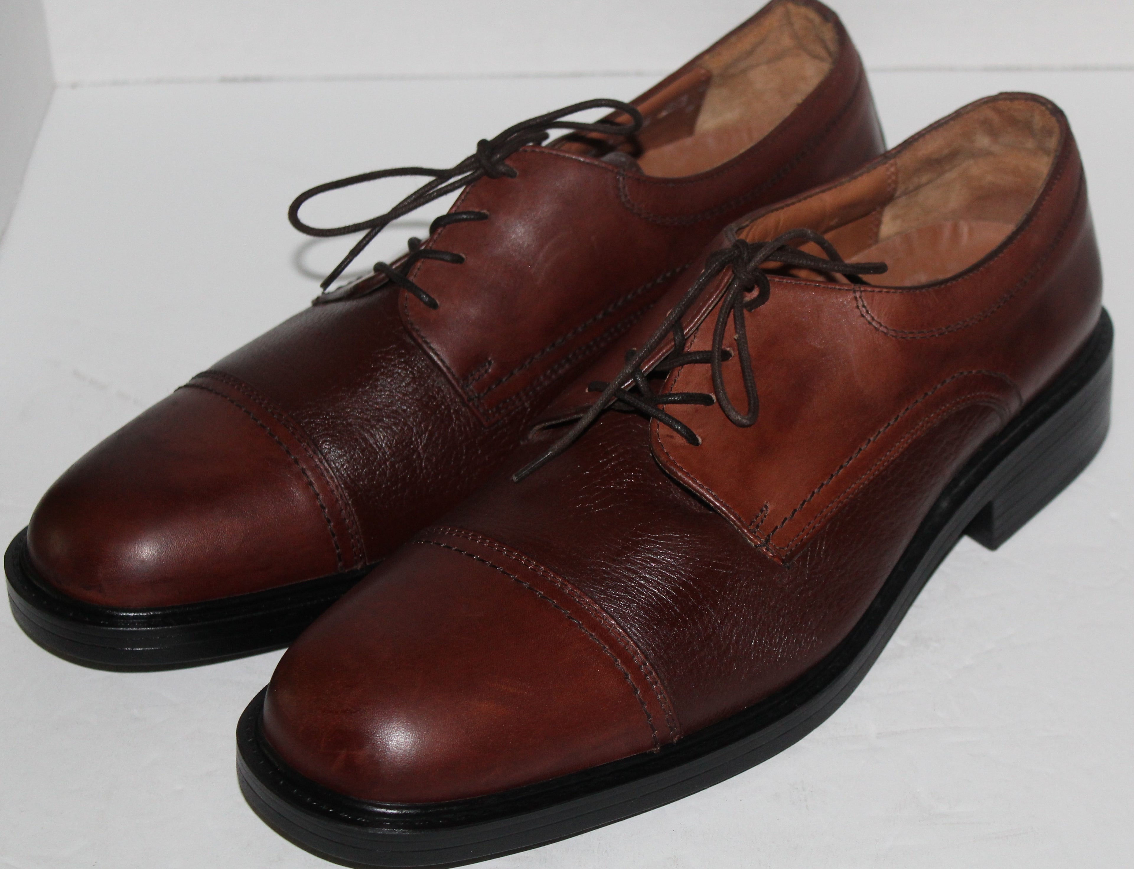 Men Dress Oxfords "BOSTONIAN" Size 13M Brown Leather NEW ITALY