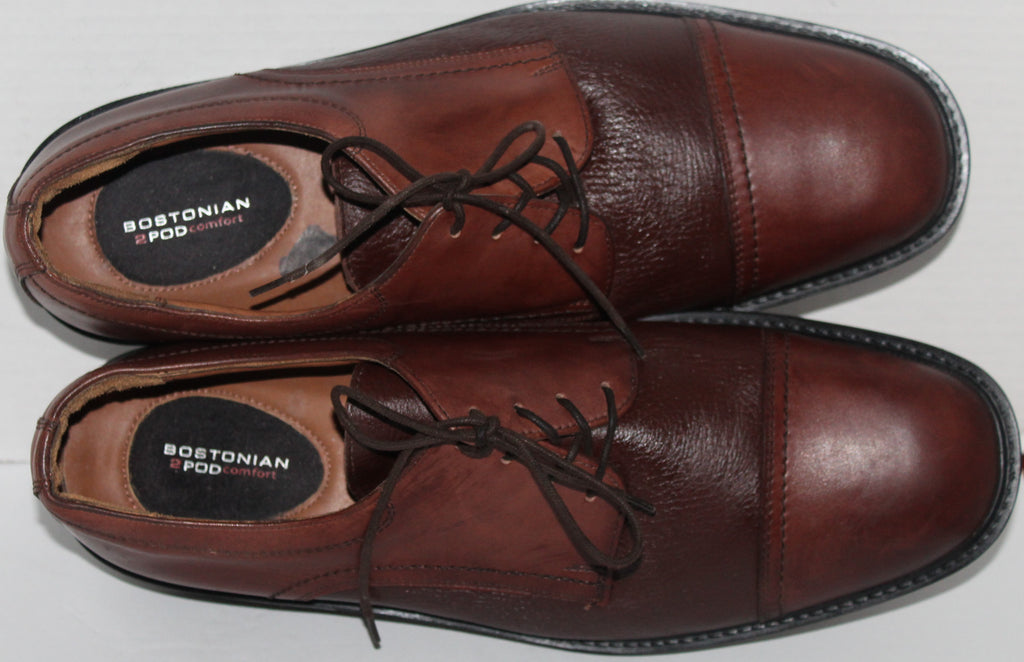 Men Dress Oxfords "BOSTONIAN" Size 13M Brown Leather NEW ITALY